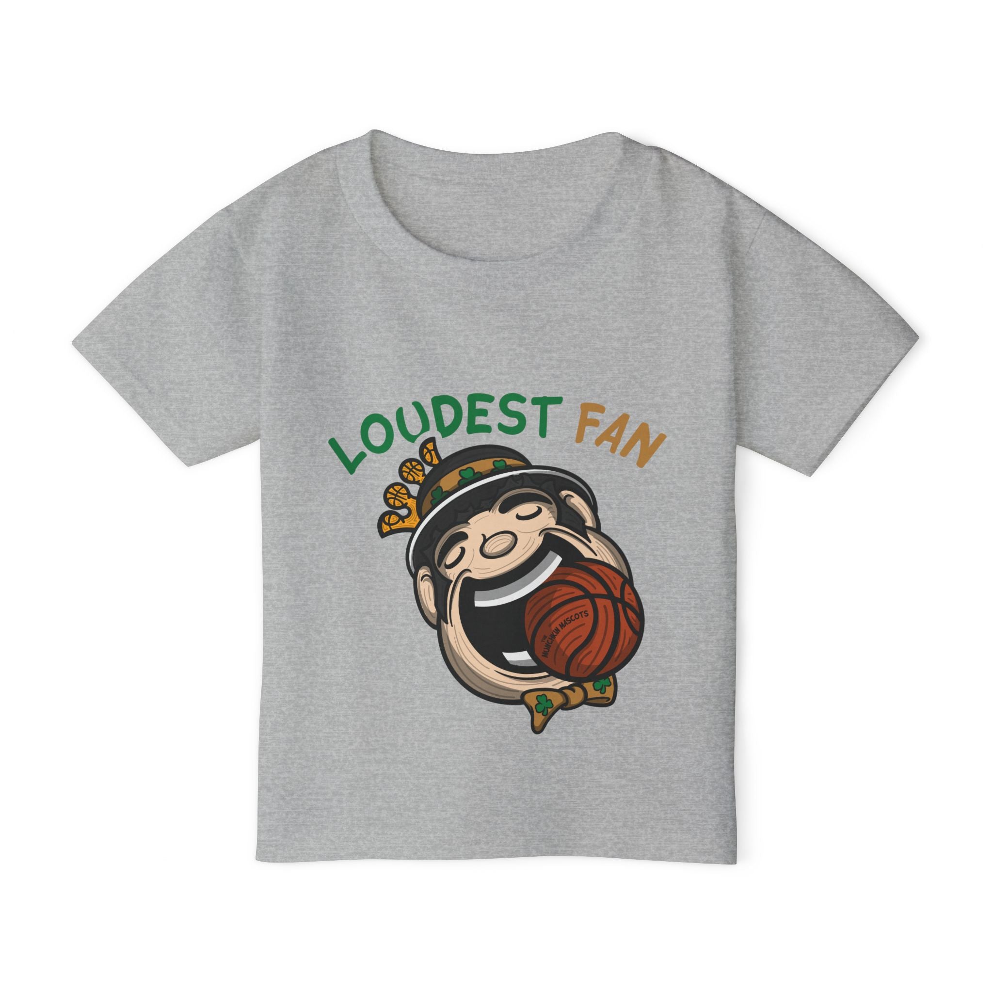Boston Basketball Toddler Tshirt Lil' Lucky 'Loudest Fan' | Hand-Drawn Art | Gifts for Kids