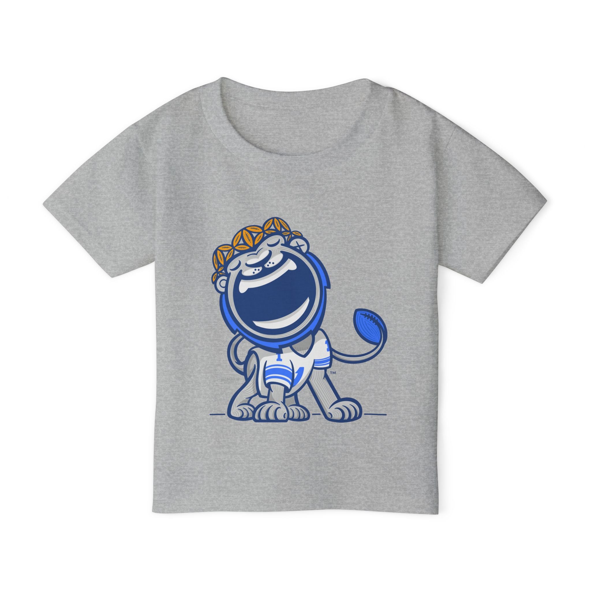 Detroit Football Toddler Tshirt Lil' Miss Roary 'Home/Away Mascot' | Hand-Drawn Art | Gifts for Kids