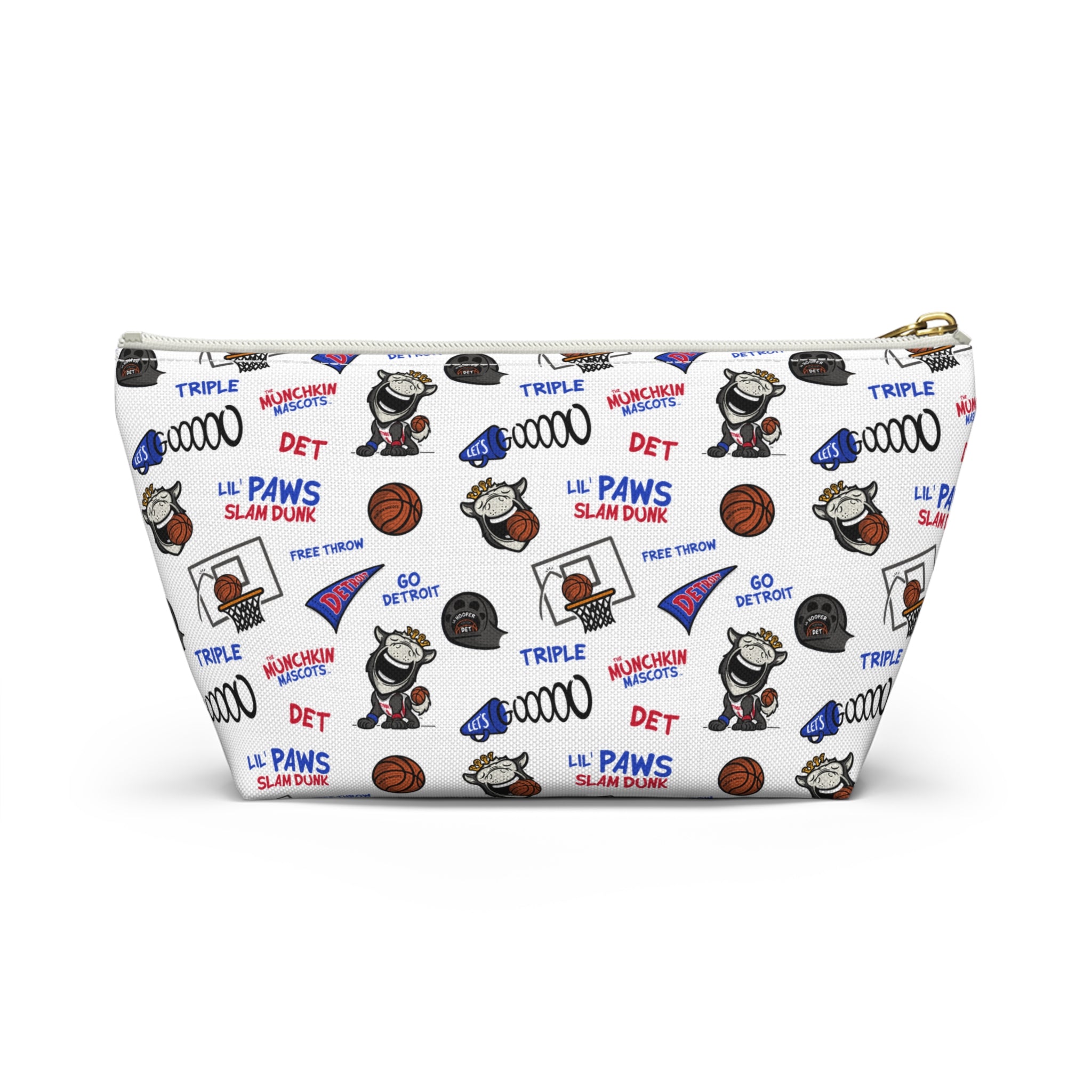 Detroit Basketball Accessory Pouch Lil' Hooper Themed | Hand-Drawn Art | Gifts for Kids