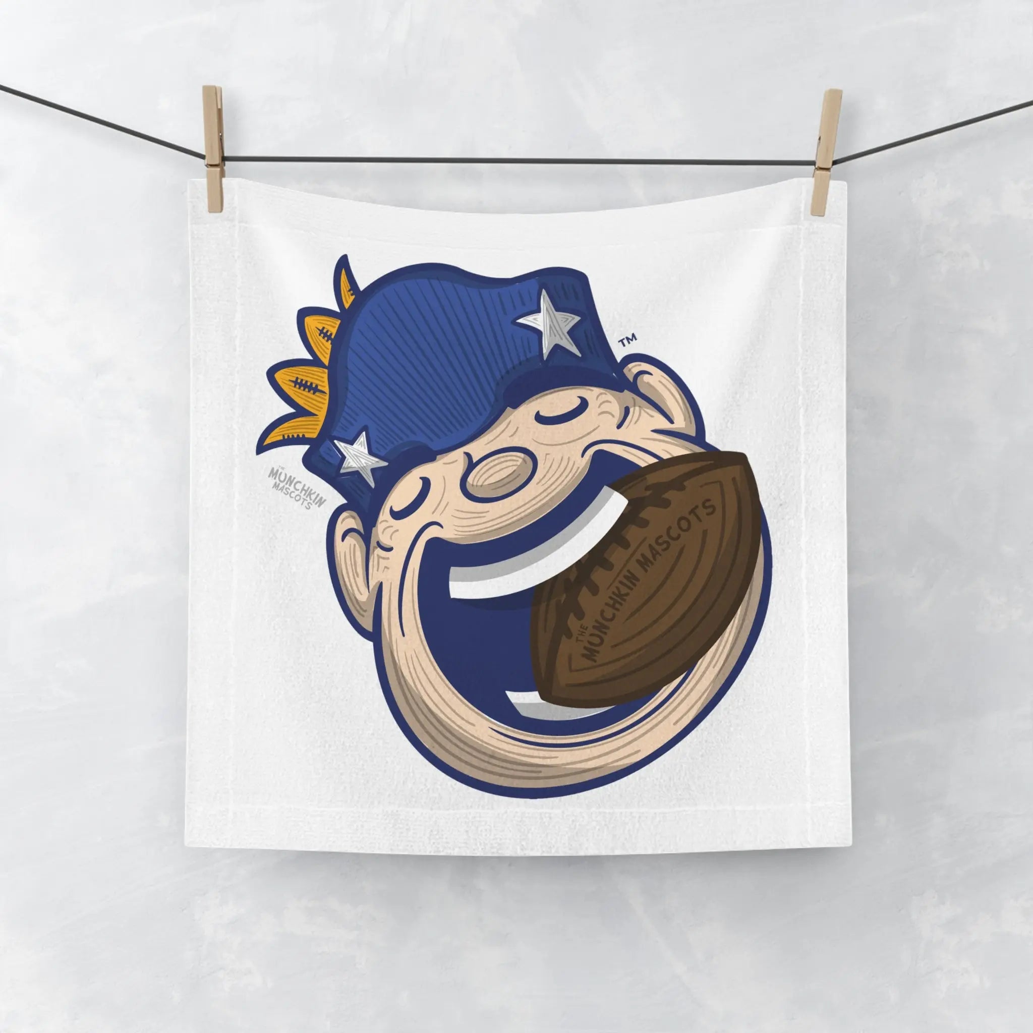 Face Towel - Mascot - Lil' Pat NE Football Printify