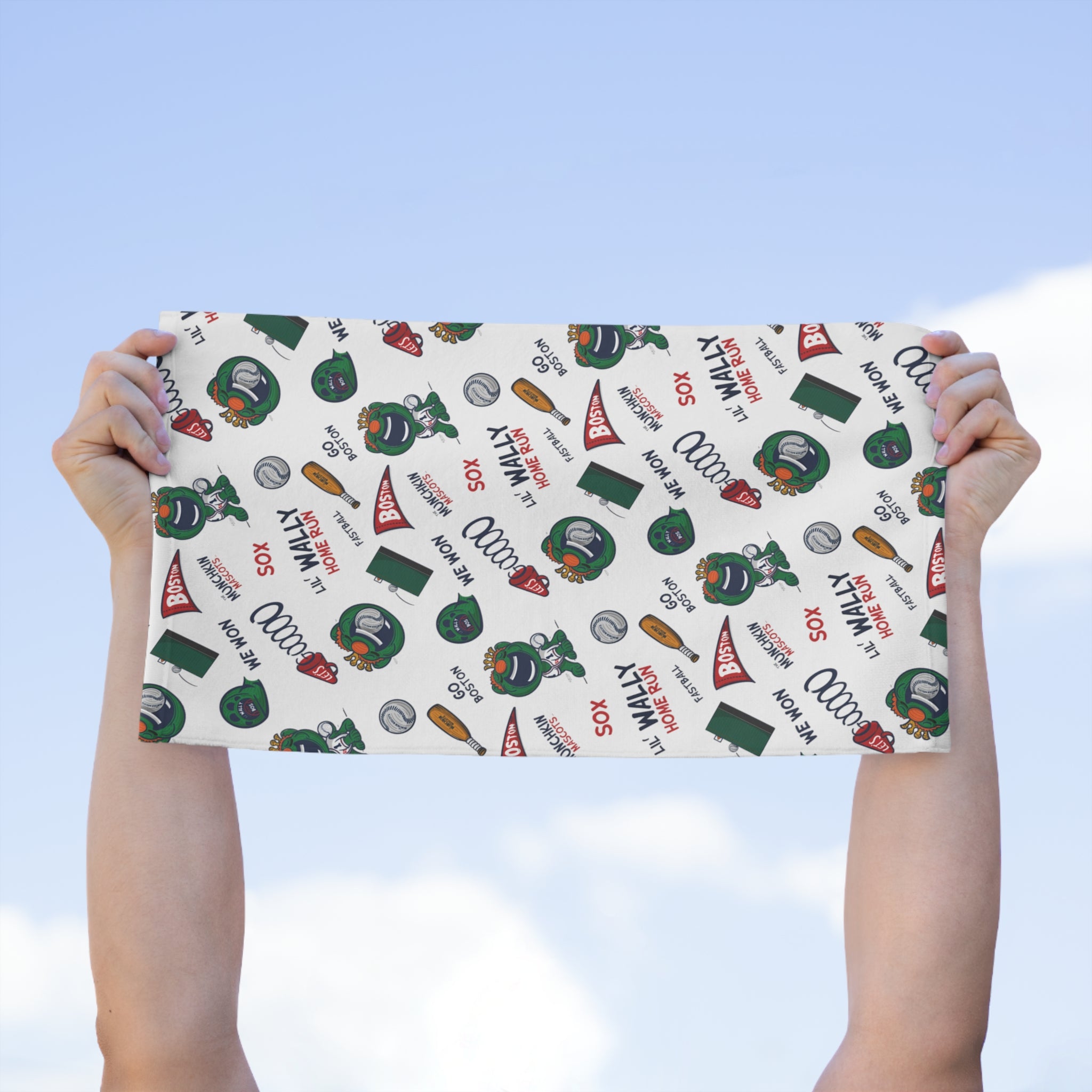 Rally Towel, 11x18 - Pattern - Lil' Wally BOS Baseball