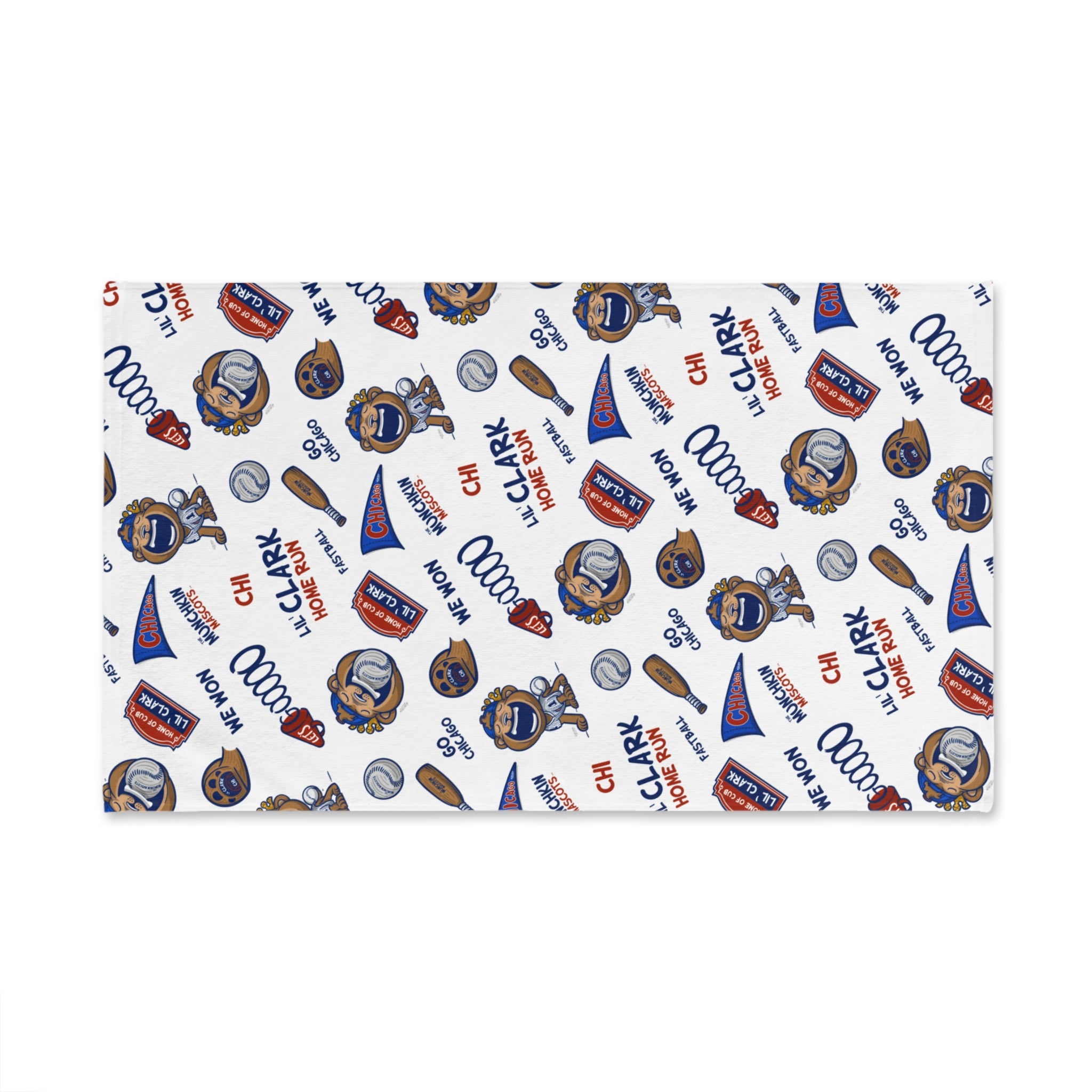Chicago Baseball Hand Towel Lil' Clark Pattern | Hand-Drawn Art | Gifts for Kids