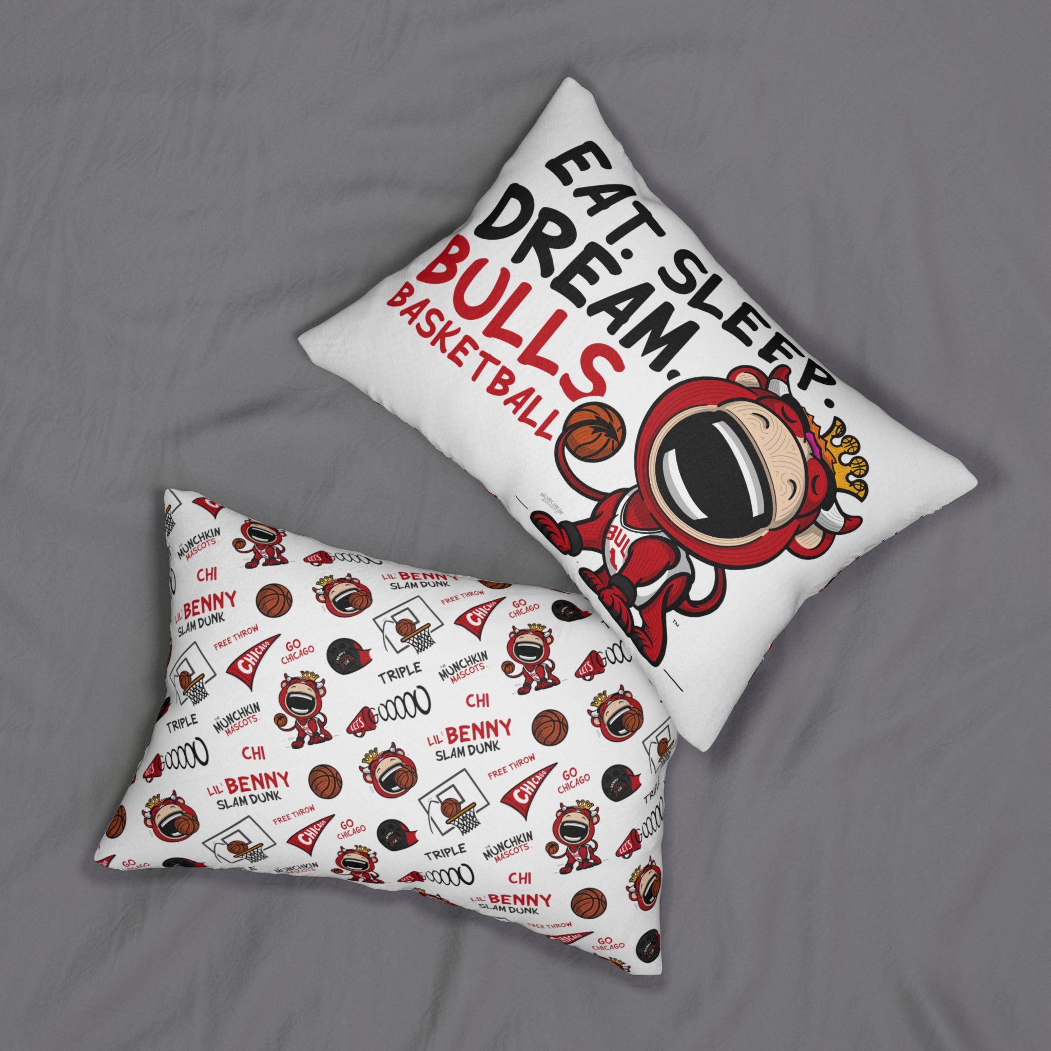 Spun Polyester Lumbar Pillow - Eat Sleep Dream -  Lil' Benny CHI Basketball