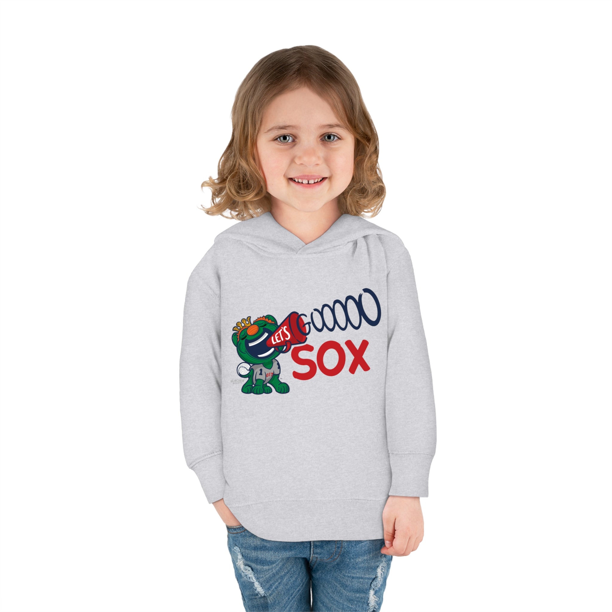 Toddler Pullover Fleece Hoodie - Let's Go - Lil' Wally BOS Baseball