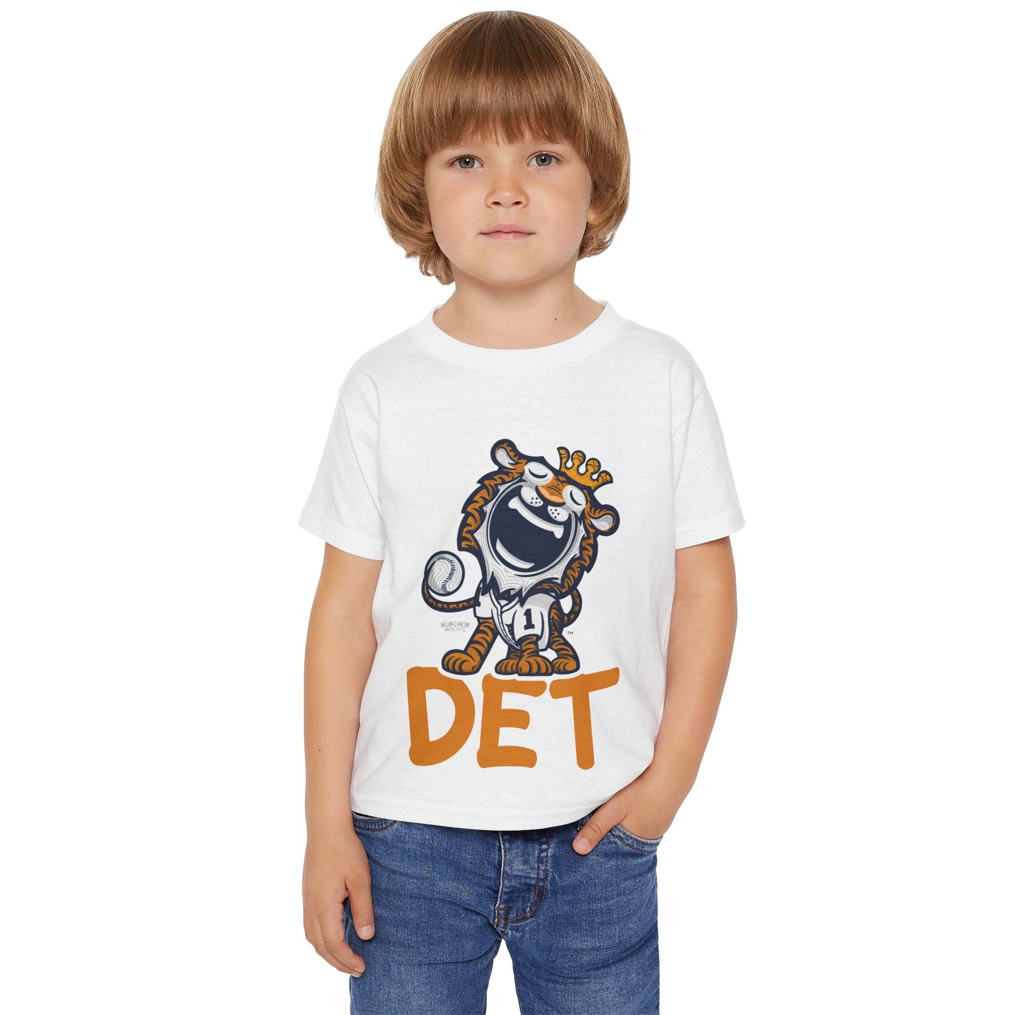 Detroit Baseball Toddler Tshirt Lil' Paws 'DET' | Hand-Drawn Art | Gifts for Kids