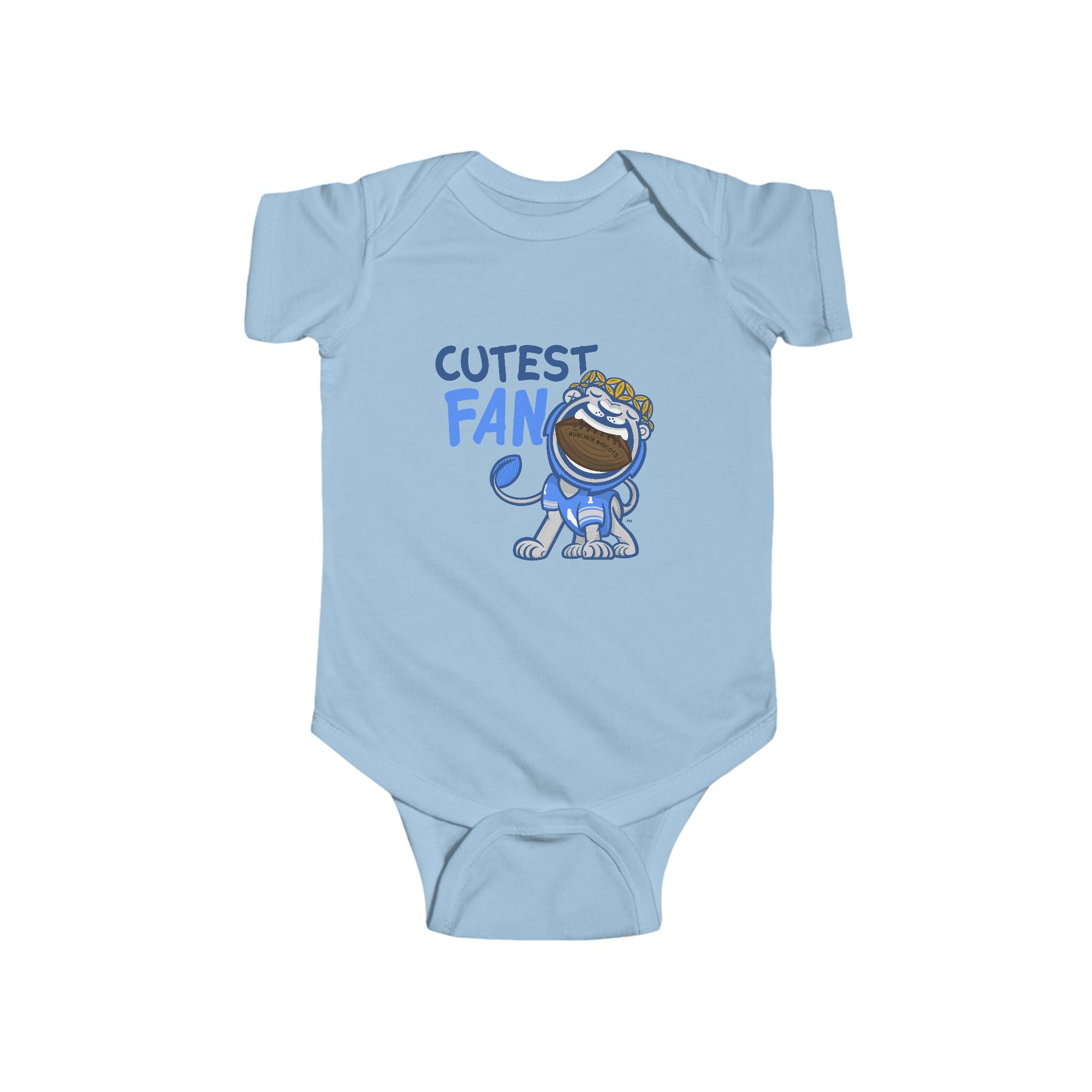 Detroit Football Newborn & Infant Lil' Miss Roary 'Cutest Fan' Jersey Bodysuit | Hand-Drawn Art | Gifts for Newborns