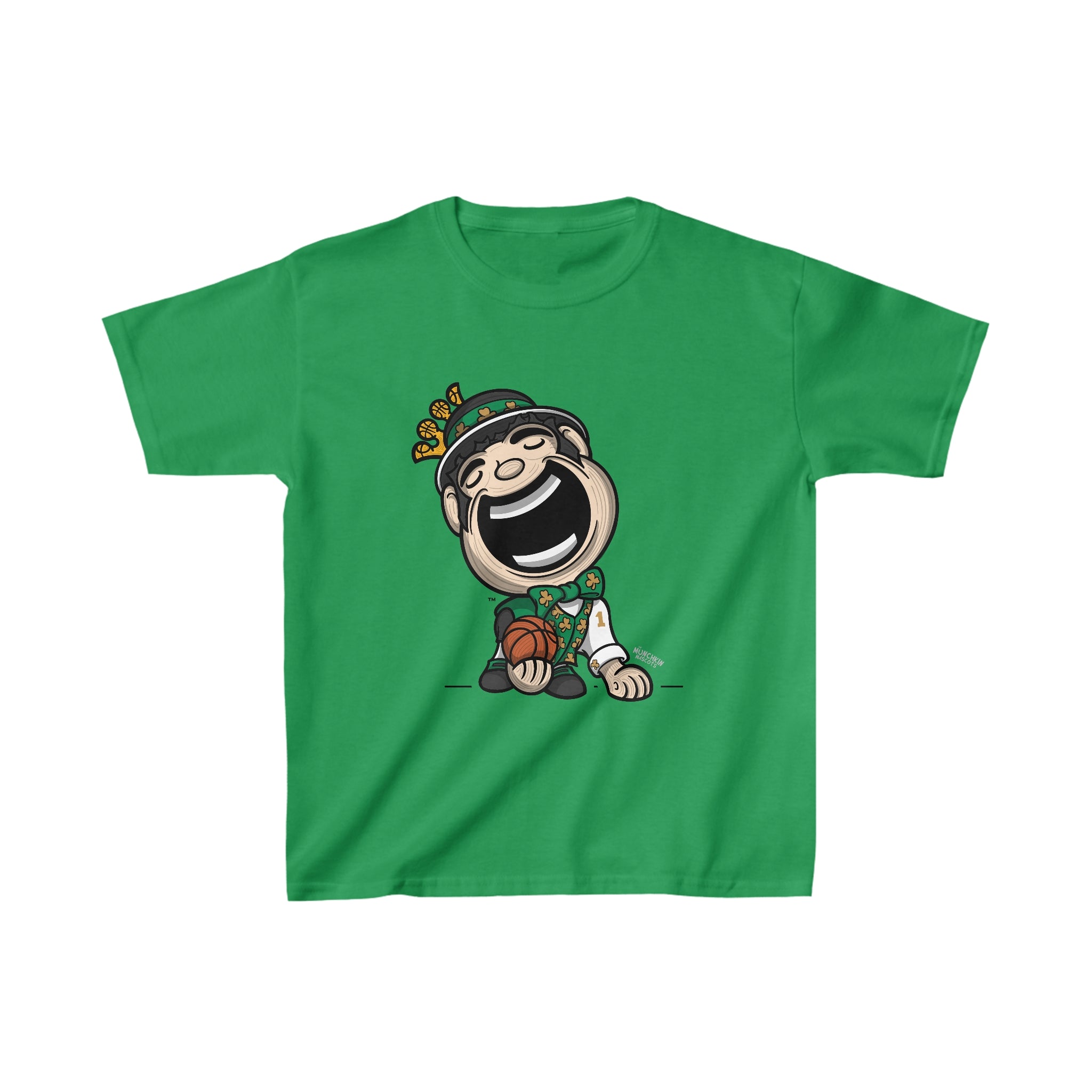 Kids Heavy Cotton™ Tee - Green Vest - Lil' Lucky BOS Basketball