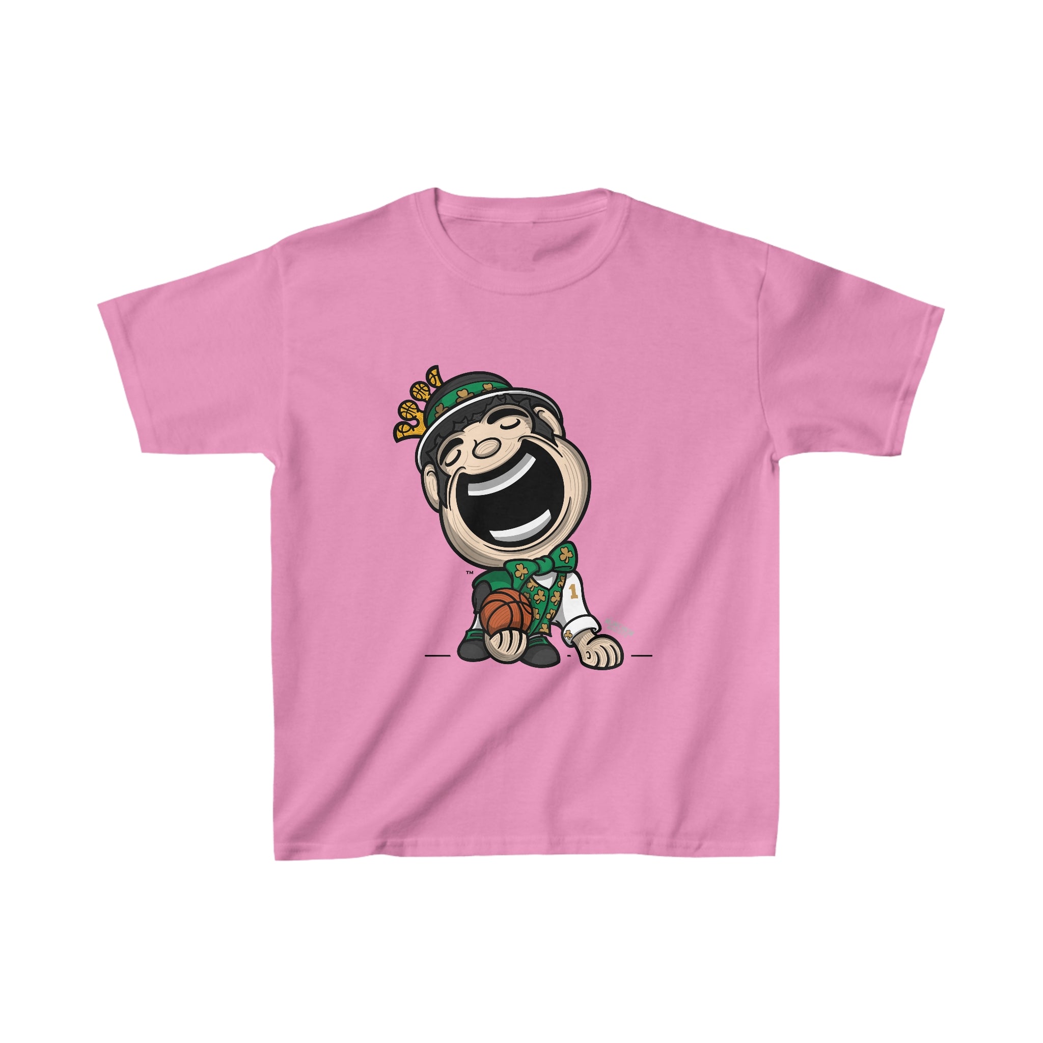 Kids Heavy Cotton™ Tee - Green Vest - Lil' Lucky BOS Basketball