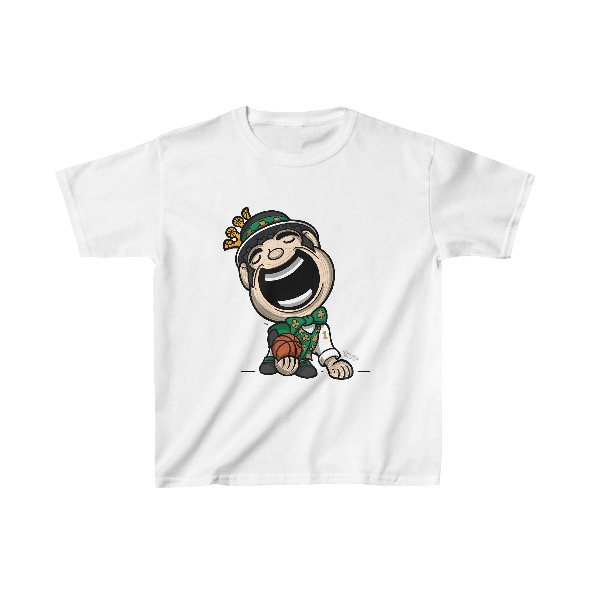 Kids Heavy Cotton™ Tee - Green Vest - Lil' Lucky BOS Basketball