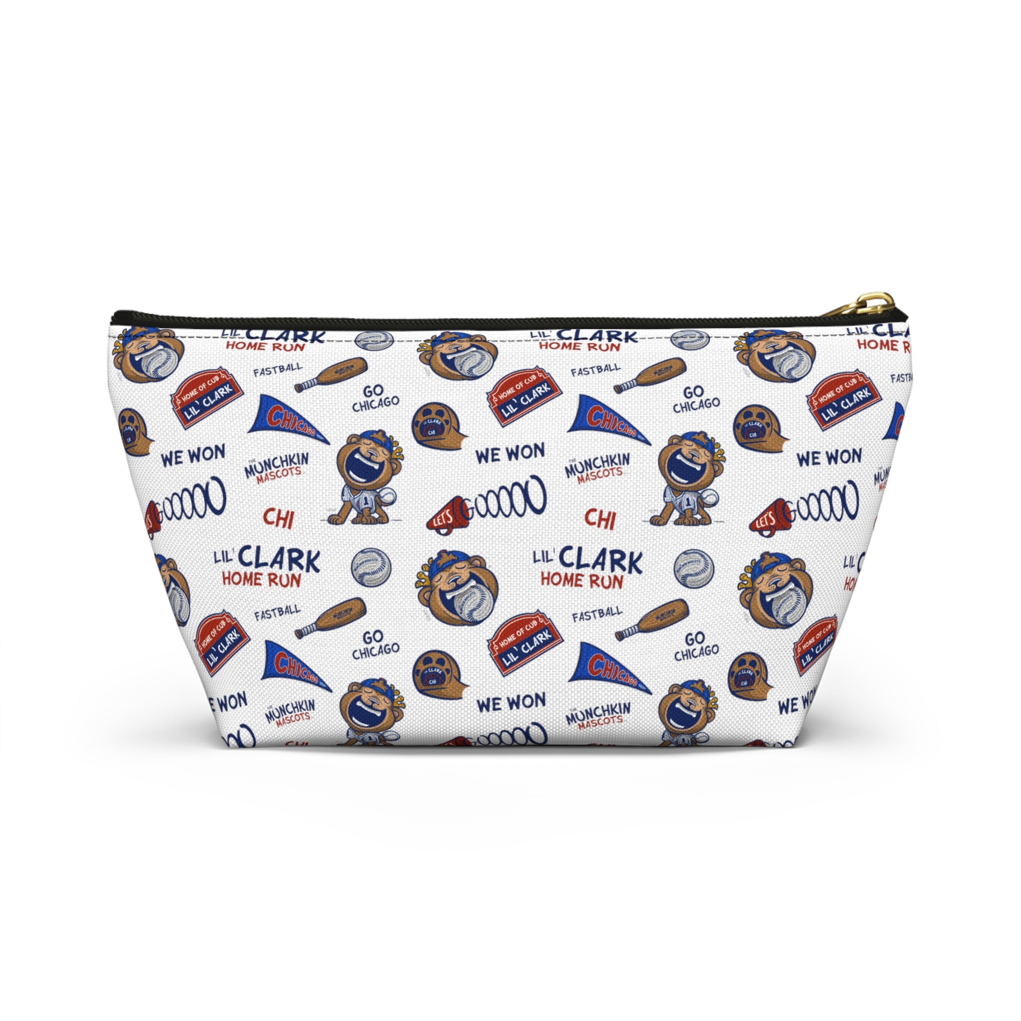 Accessory Pouch w T-bottom - Pattern - Lil' Clark CHI Baseball