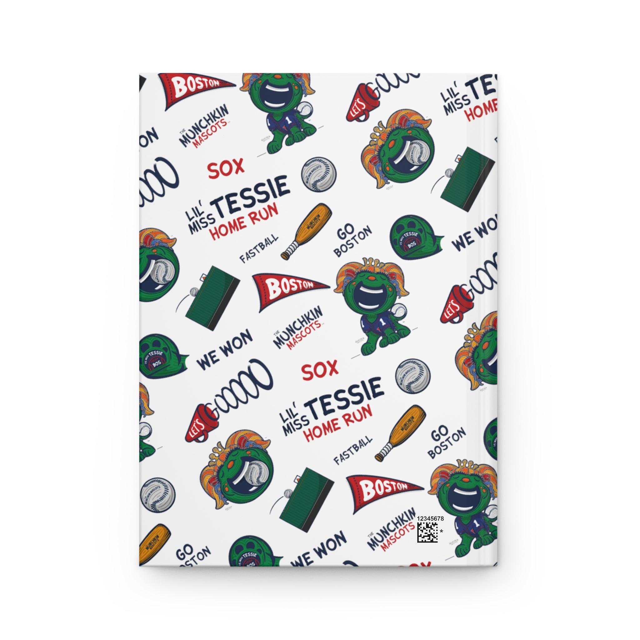 Hardcover Journal Matte - Pattern - Lil' Miss Tessie BOS Baseball