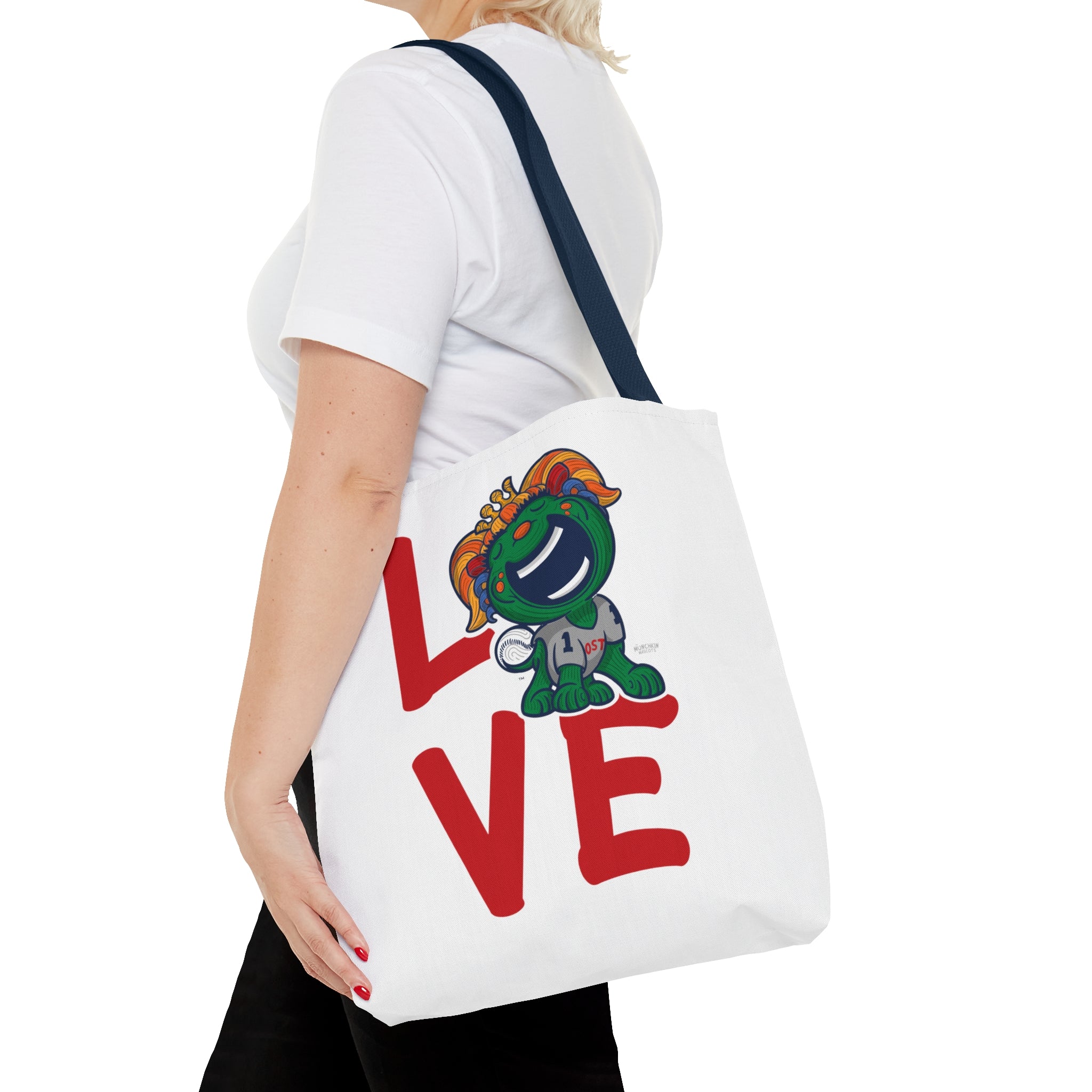 Tote Bag (AOP) - LOVE + Lets Go - Lil' Miss Tessie BOS Baseball