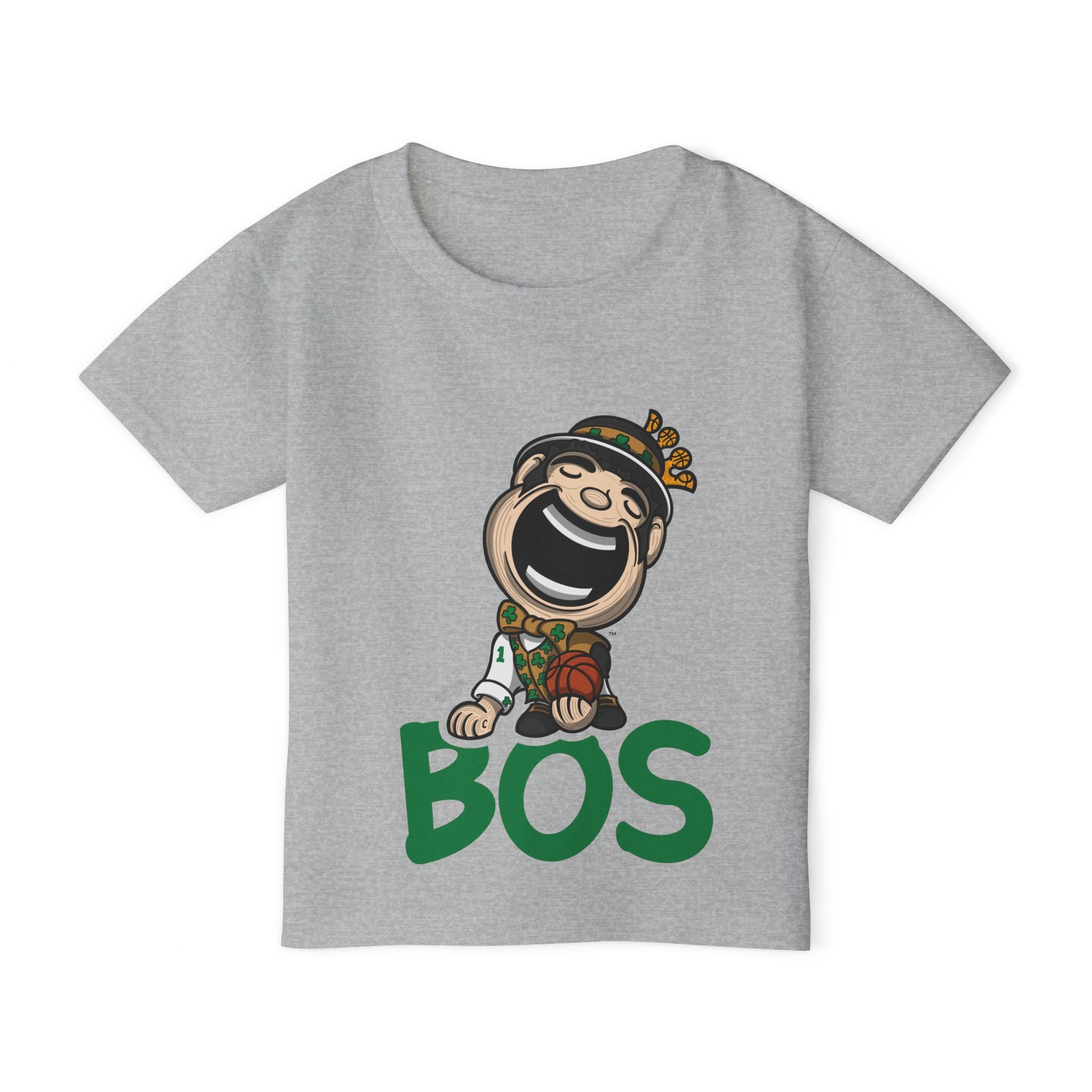 Boston Basketball Toddler Tshirt Lil' Lucky 'BOS' | Hand-Drawn Art | Gifts for Kids