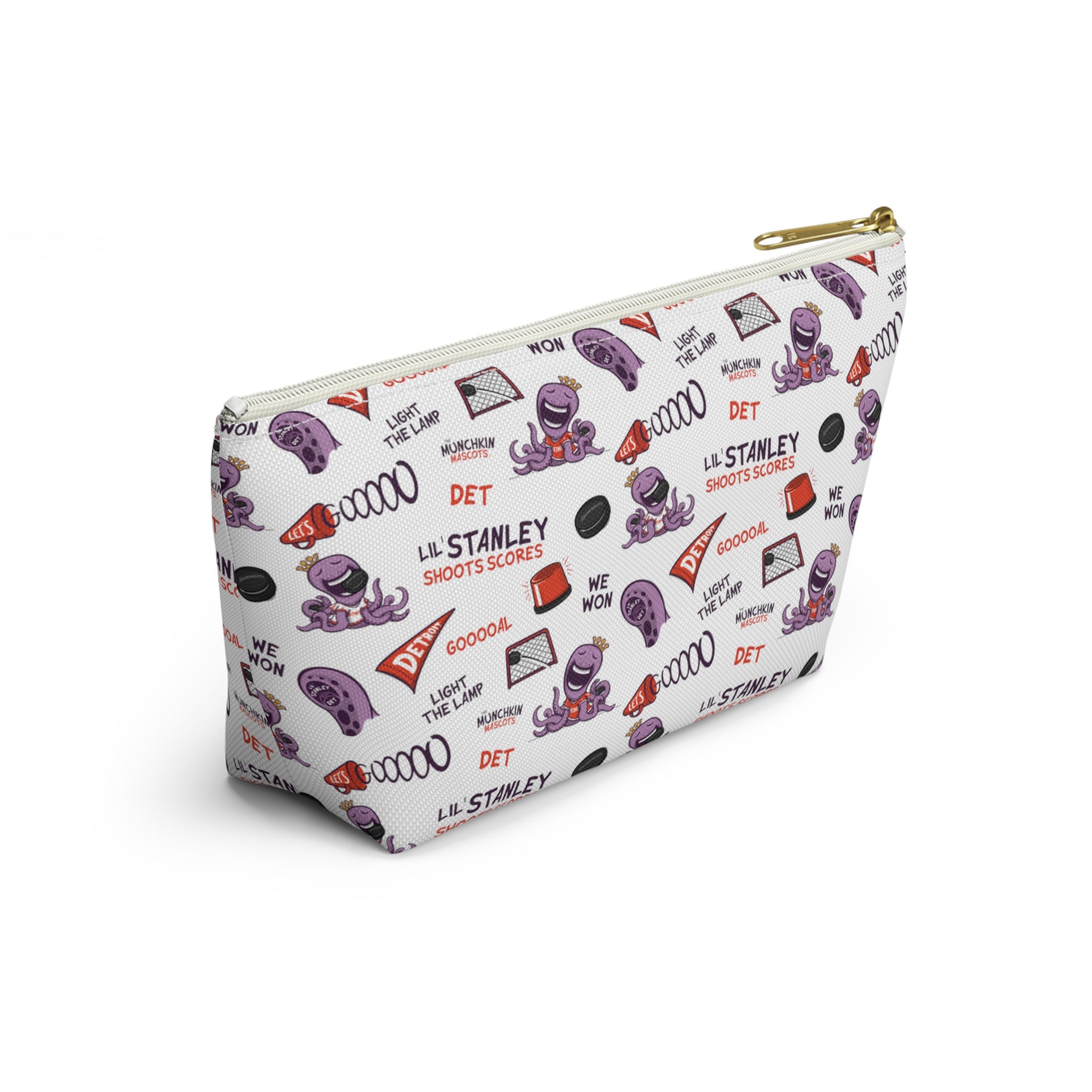 Accessory Pouch w T-bottom - Pattern - Lil' Stanley DET Hockey