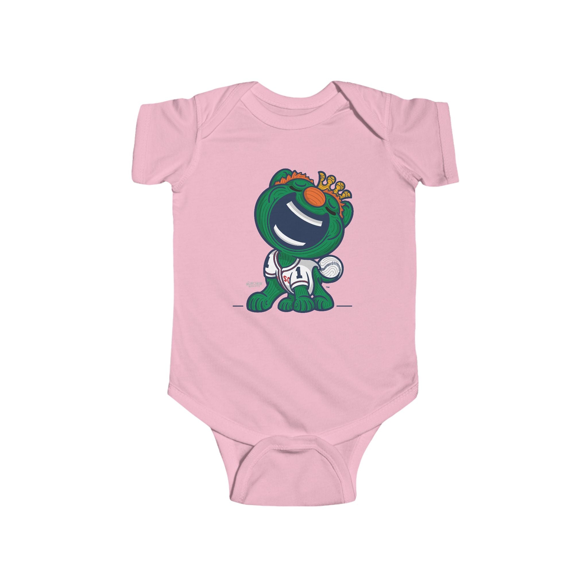 Boston Baseball Newborn & Infant Lil' Wally 'Munchkin Mascot' Jersey Bodysuit | Hand-Drawn Art | Gifts for Newborns
