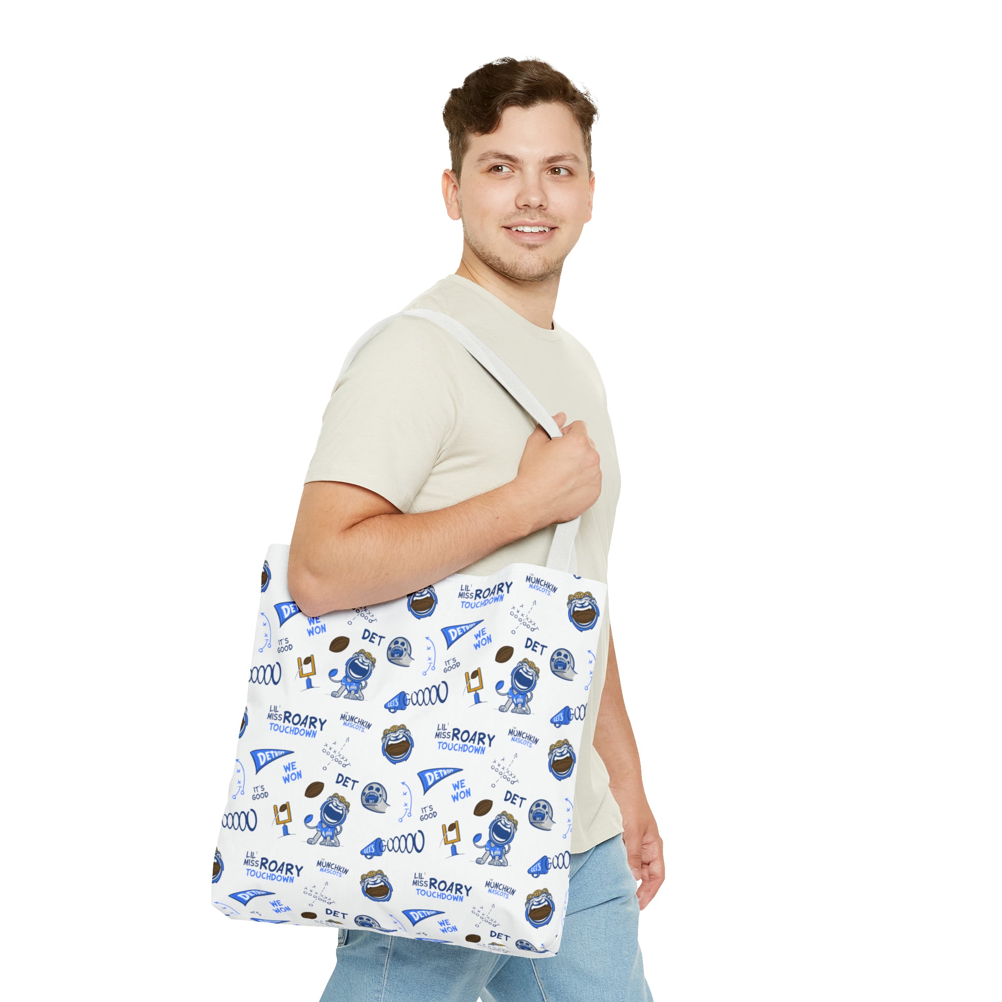 Tote Bag (AOP) - Pattern - Lil' Miss Roary DET Football