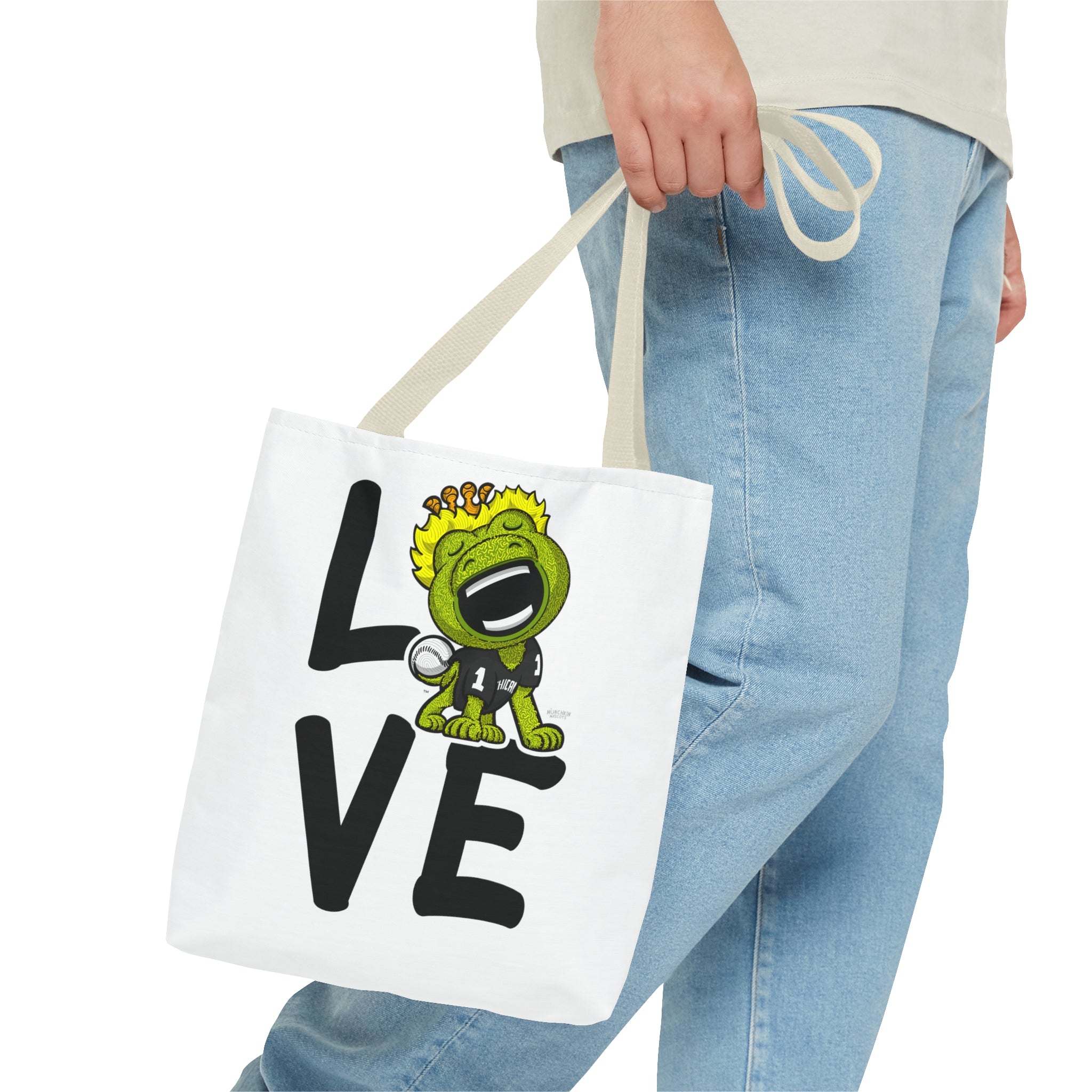 Tote Bag (AOP) - LOVE + Lets Go - Lil' Southpaw CHI Baseball