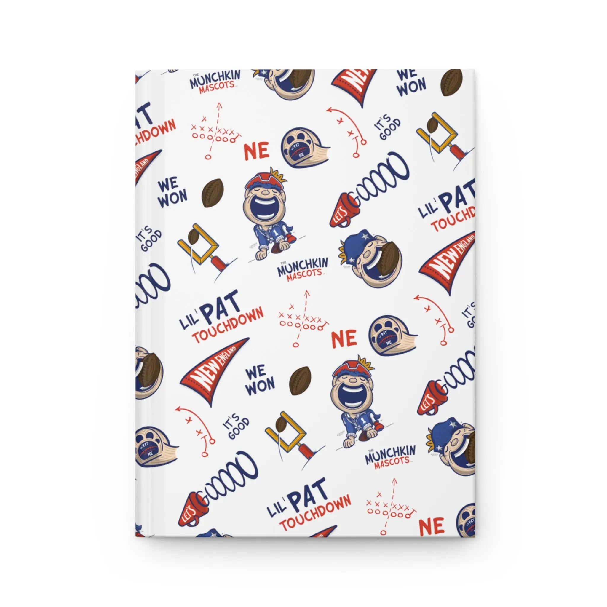 Hardcover Journal Matte - Pattern - Lil' Pat NE Football Printify
