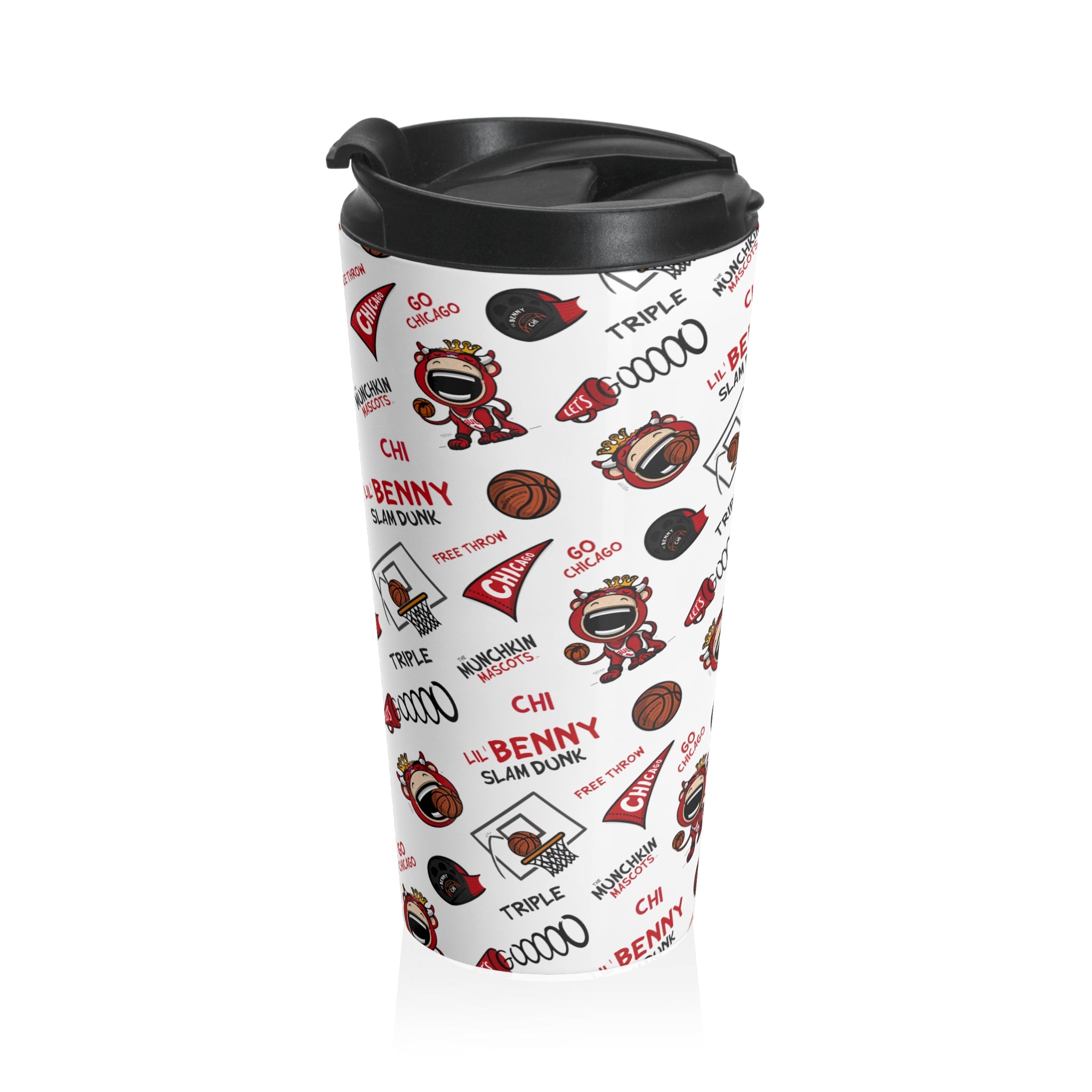 Stainless Steel Travel Mug - Lil' Benny CHI Basketball