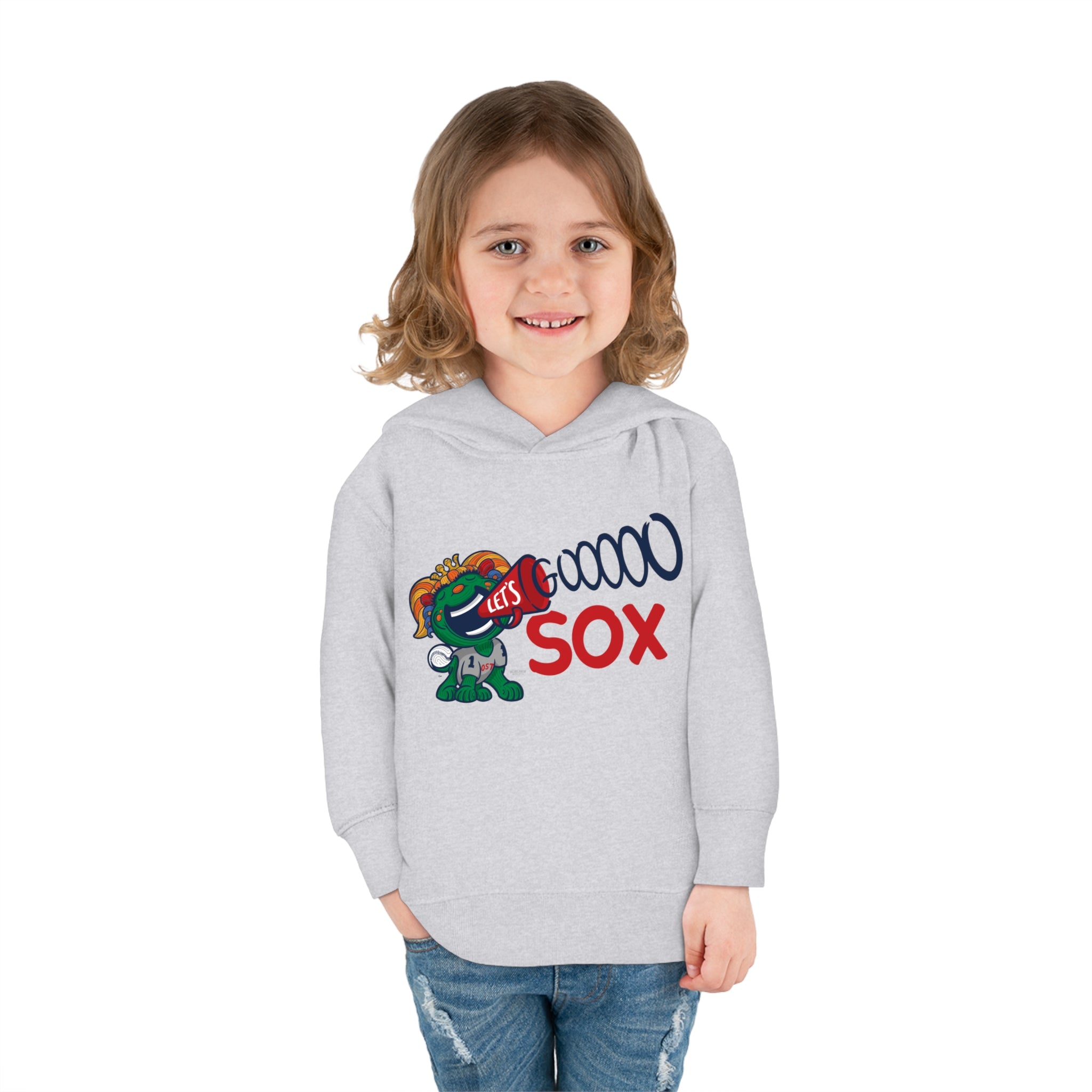 Toddler Pullover Fleece Hoodie - Let's Go - Lil' Miss Tessie BOS Baseball