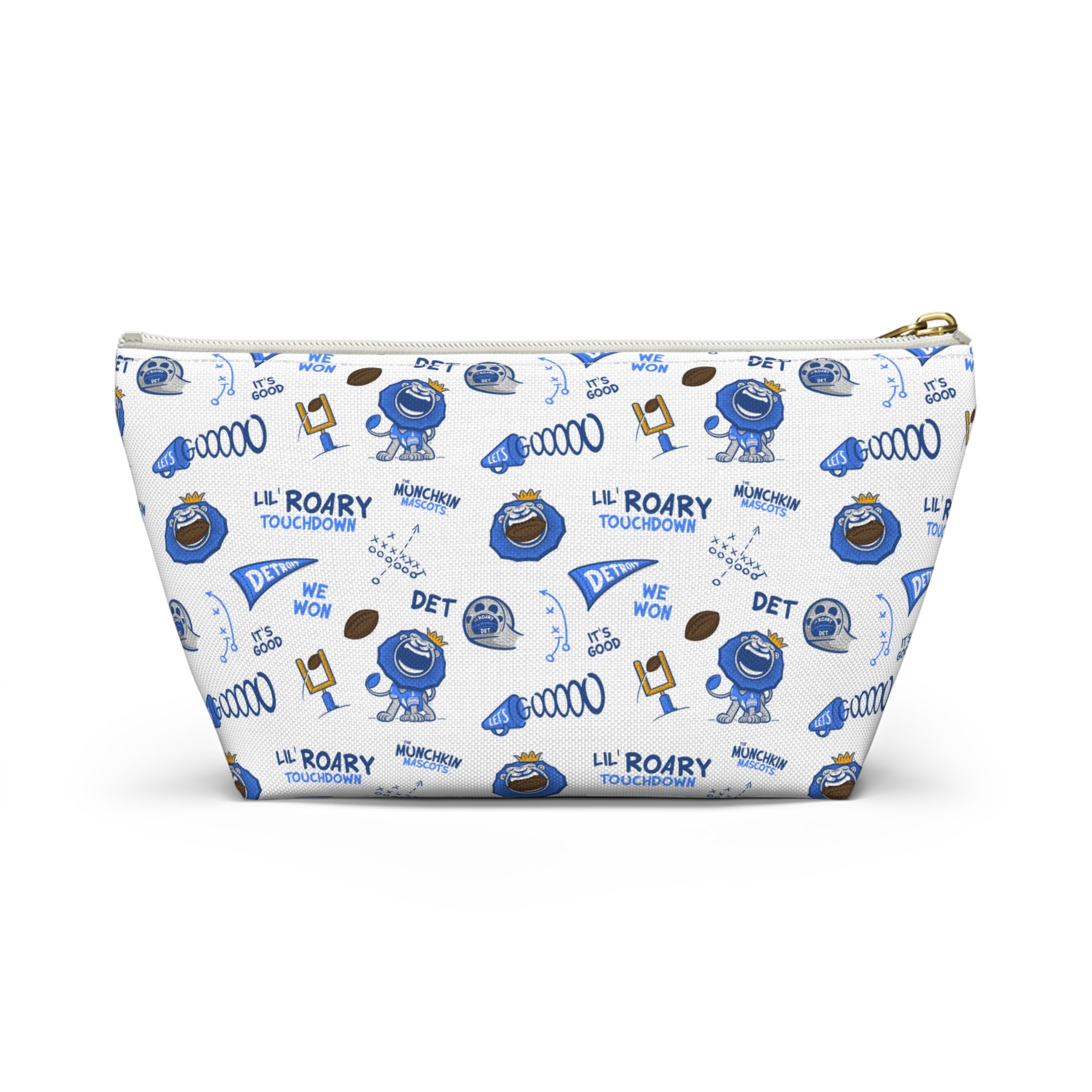 Detroit Football Accessory Pouch Lil' Roary Themed | Hand-Drawn Art | Gifts for Kids