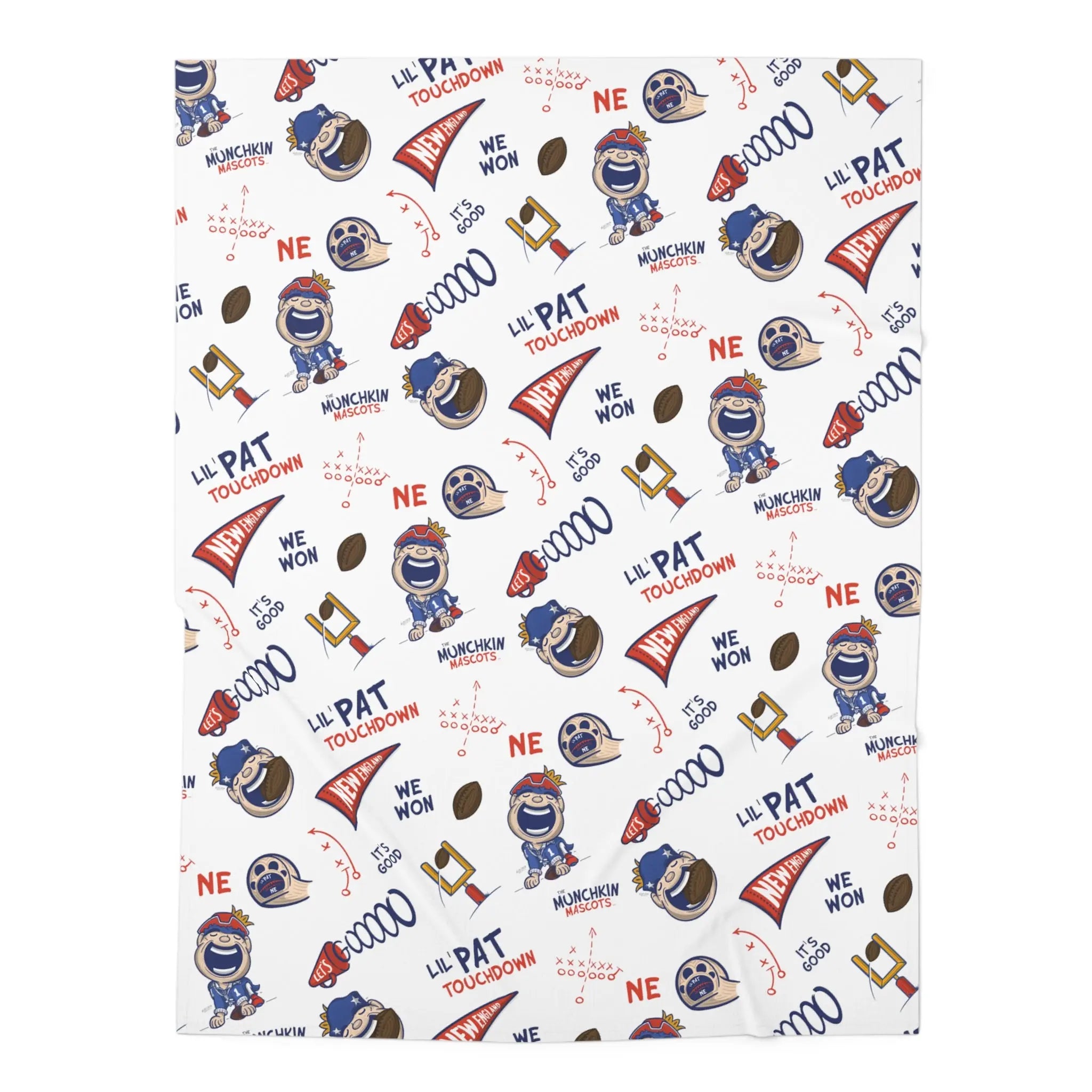 Baby Swaddle Blanket - Pattern - Lil' Pat NE Football Printify