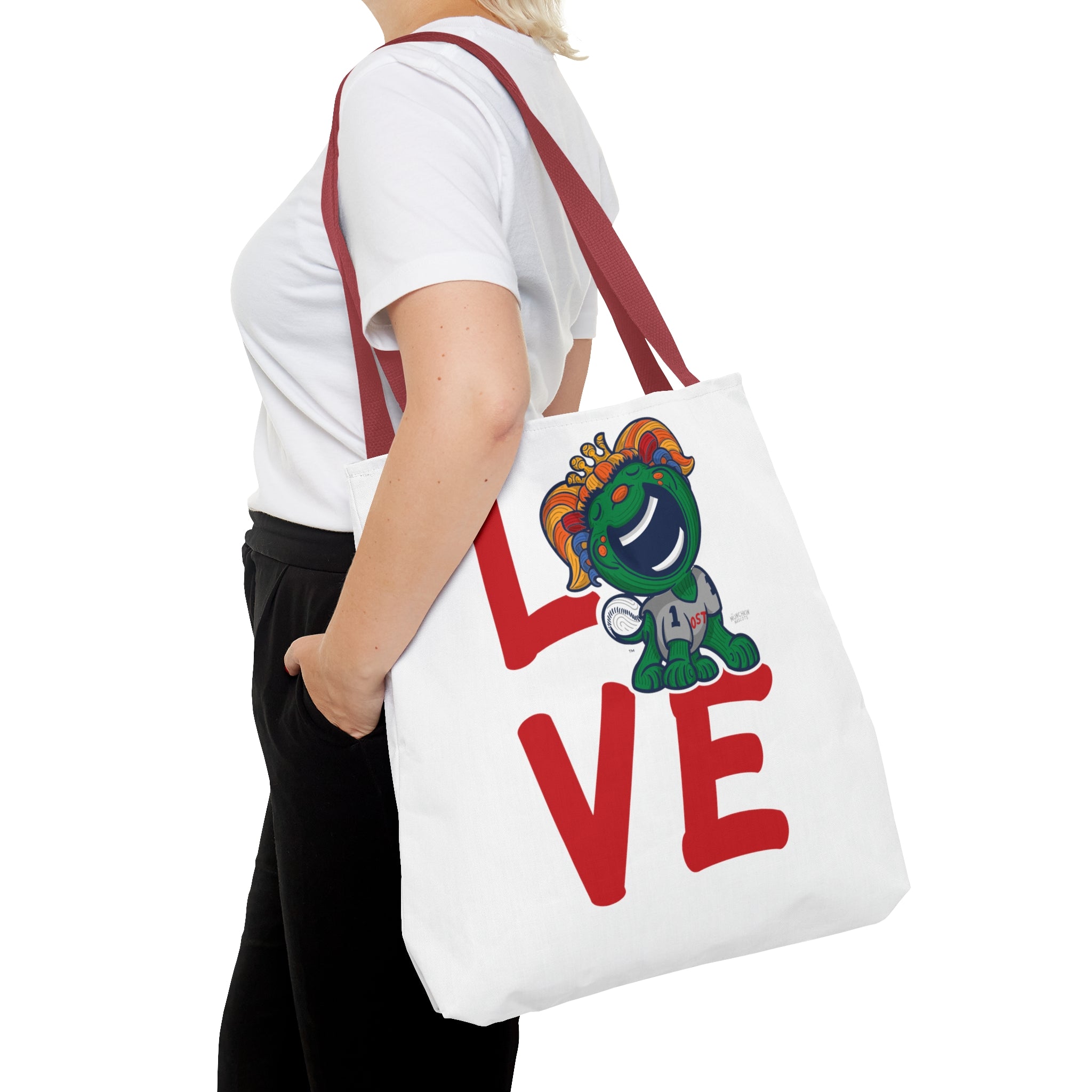 Tote Bag (AOP) - LOVE + Lets Go - Lil' Miss Tessie BOS Baseball