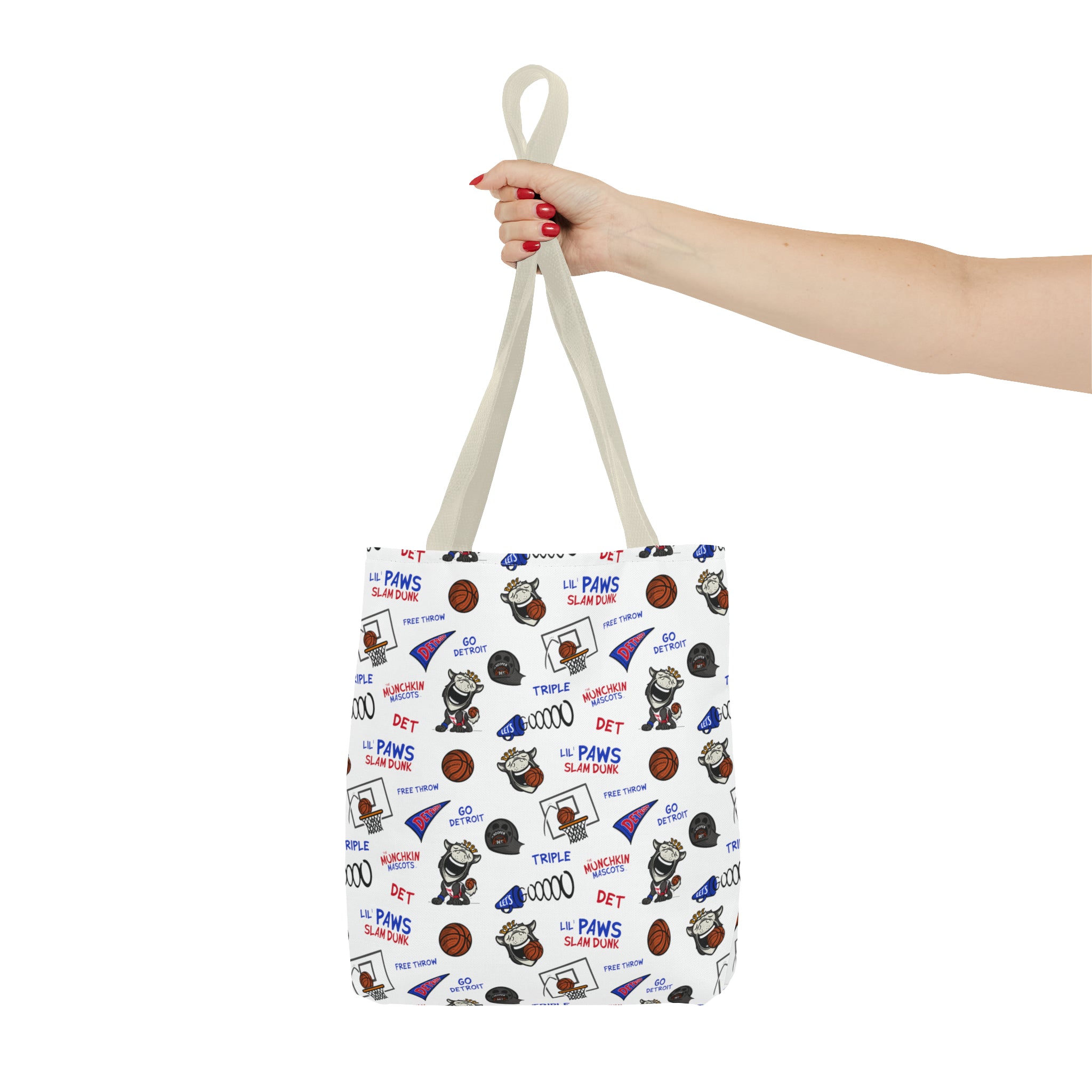 Tote Bag (AOP) - Pattern - Lil' Hooper DET Basketball