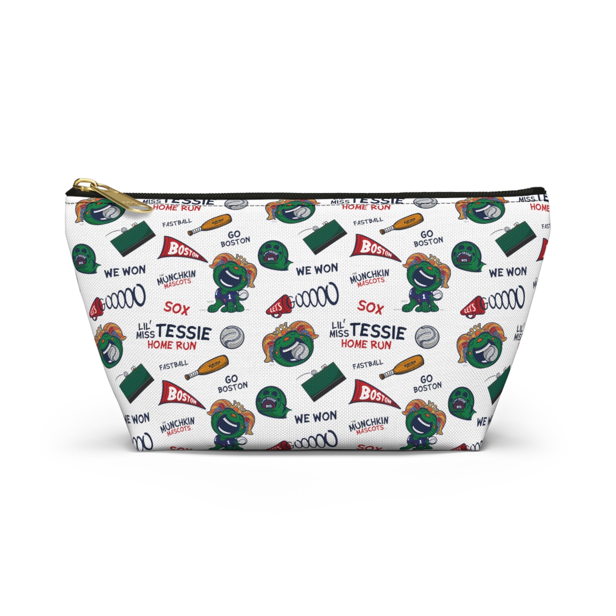 Accessory Pouch w T-bottom - Pattern - Lil' Miss Tessie BOS Baseball