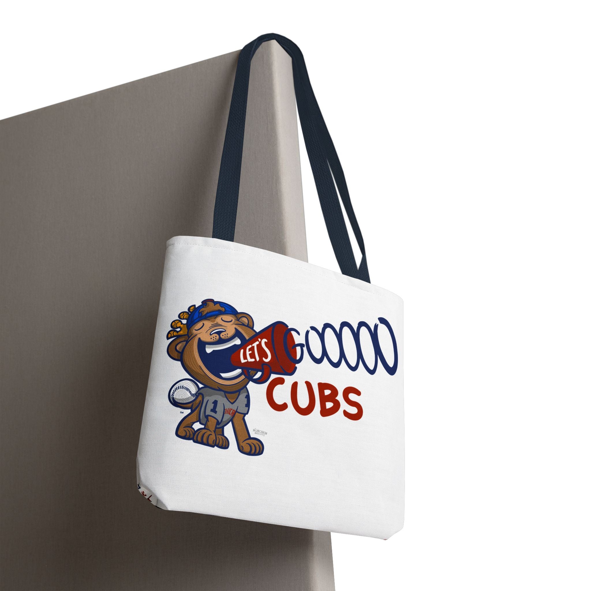 Chicago Baseball Tote Bag Lil' Clark 'Let's Go' + Pattern | Hand-Drawn Art | Gifts for Parents