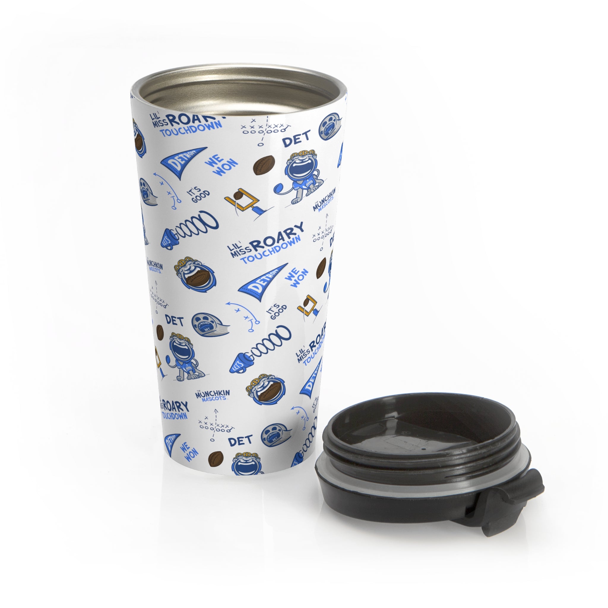 Stainless Steel Travel Mug - Lil' Miss Roary DET Football