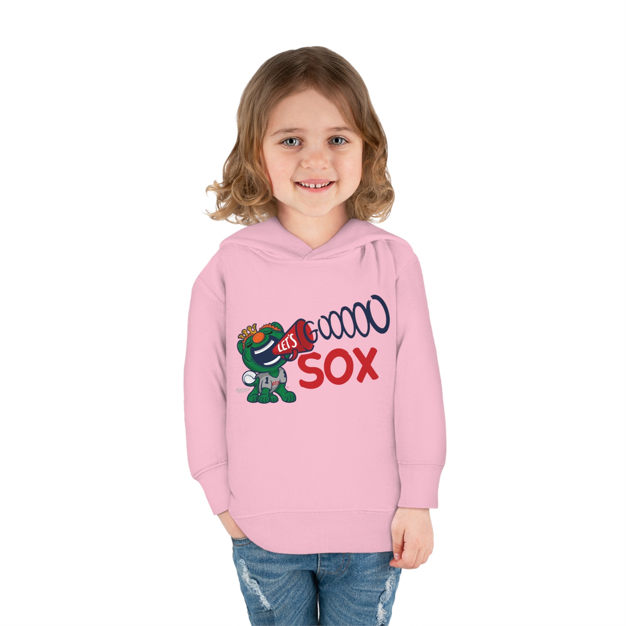 Toddler Pullover Fleece Hoodie - Let's Go - Lil' Wally BOS Baseball