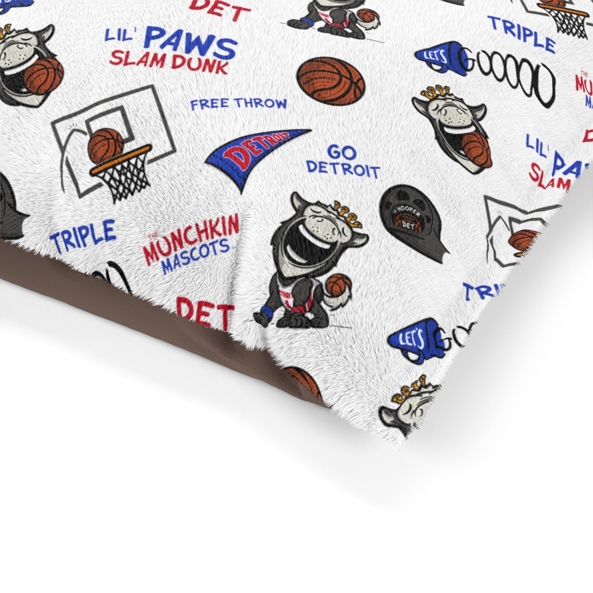 Pet Bed- Lets Go + Pattern - Lil' Hooper DET Basketball