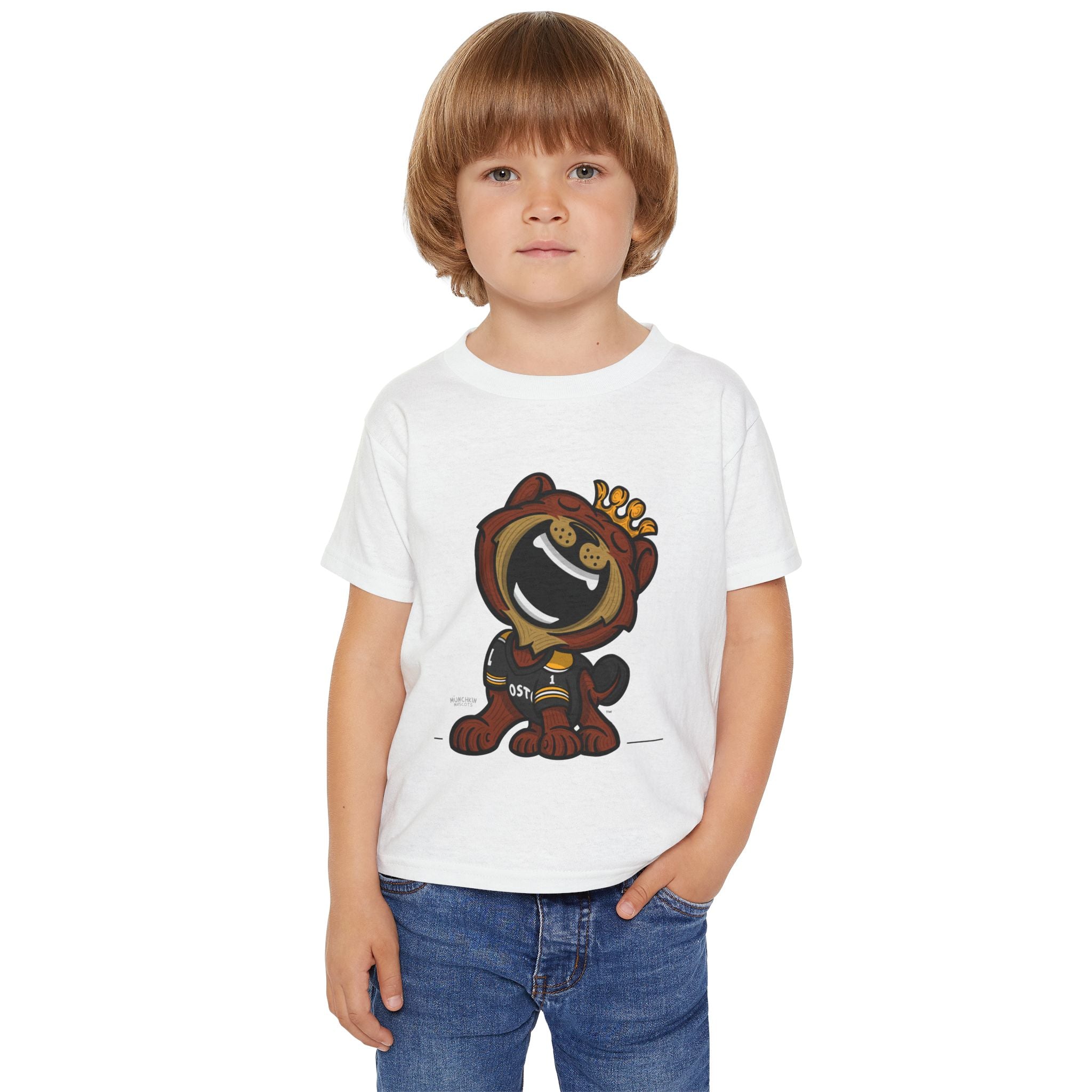 Boston Hockey Toddler Tshirt Lil' Blades 'Home/Away Mascot' | Hand-Drawn Art | Gifts for Kids
