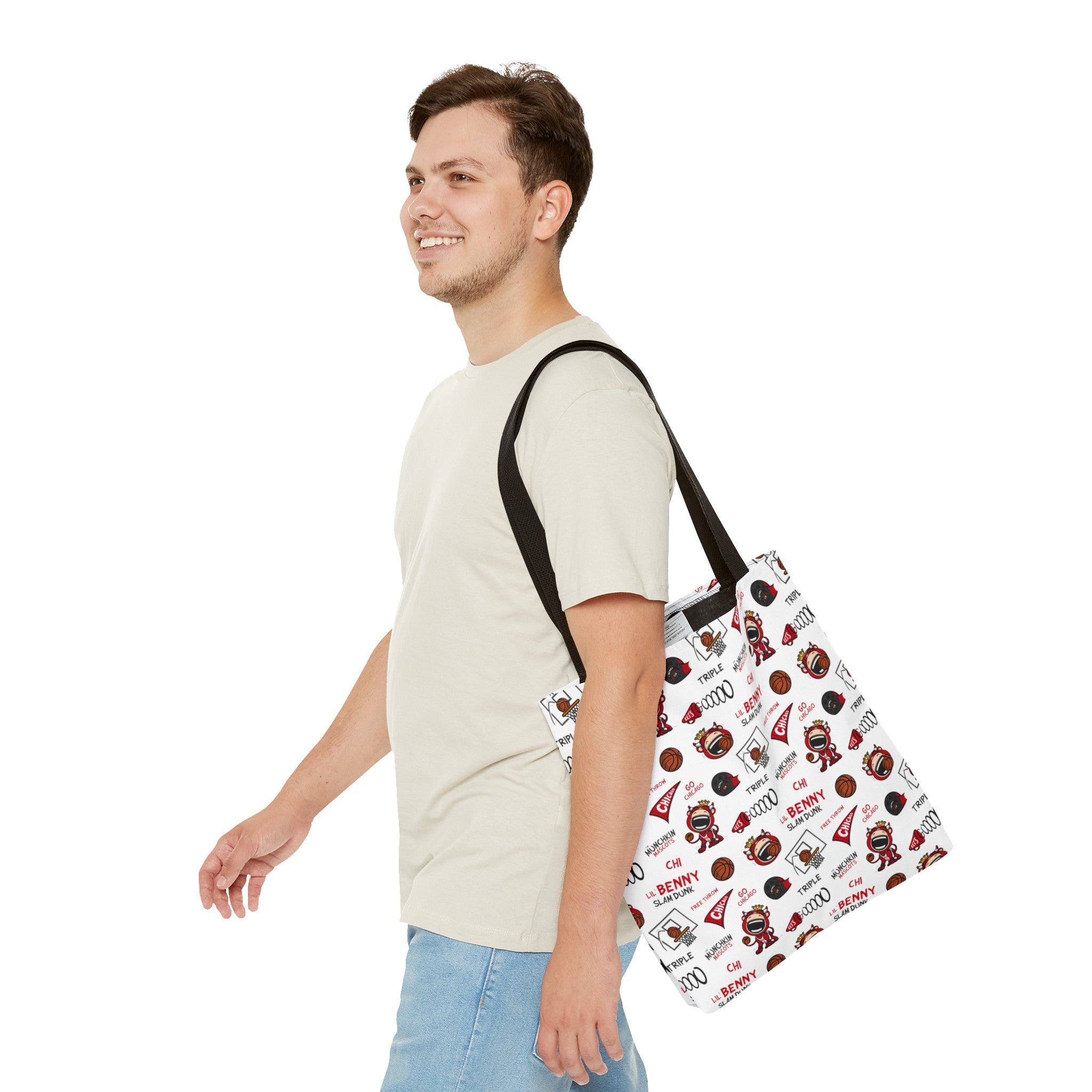 Tote Bag (AOP) - Pattern - Lil' Benny CHI Basketball