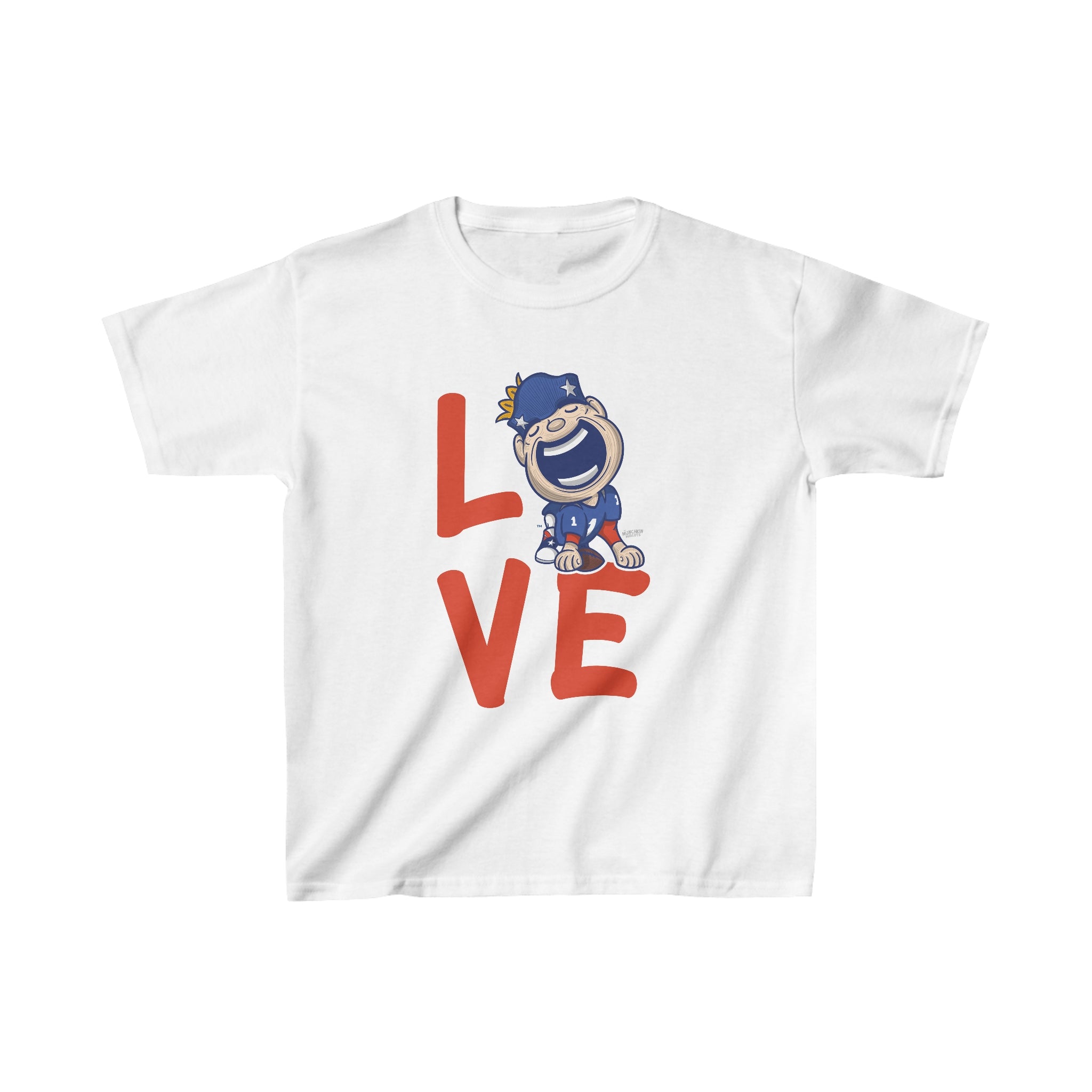 Kids Heavy Cotton™ Tee - LOVE - Lil' Pat NE Football