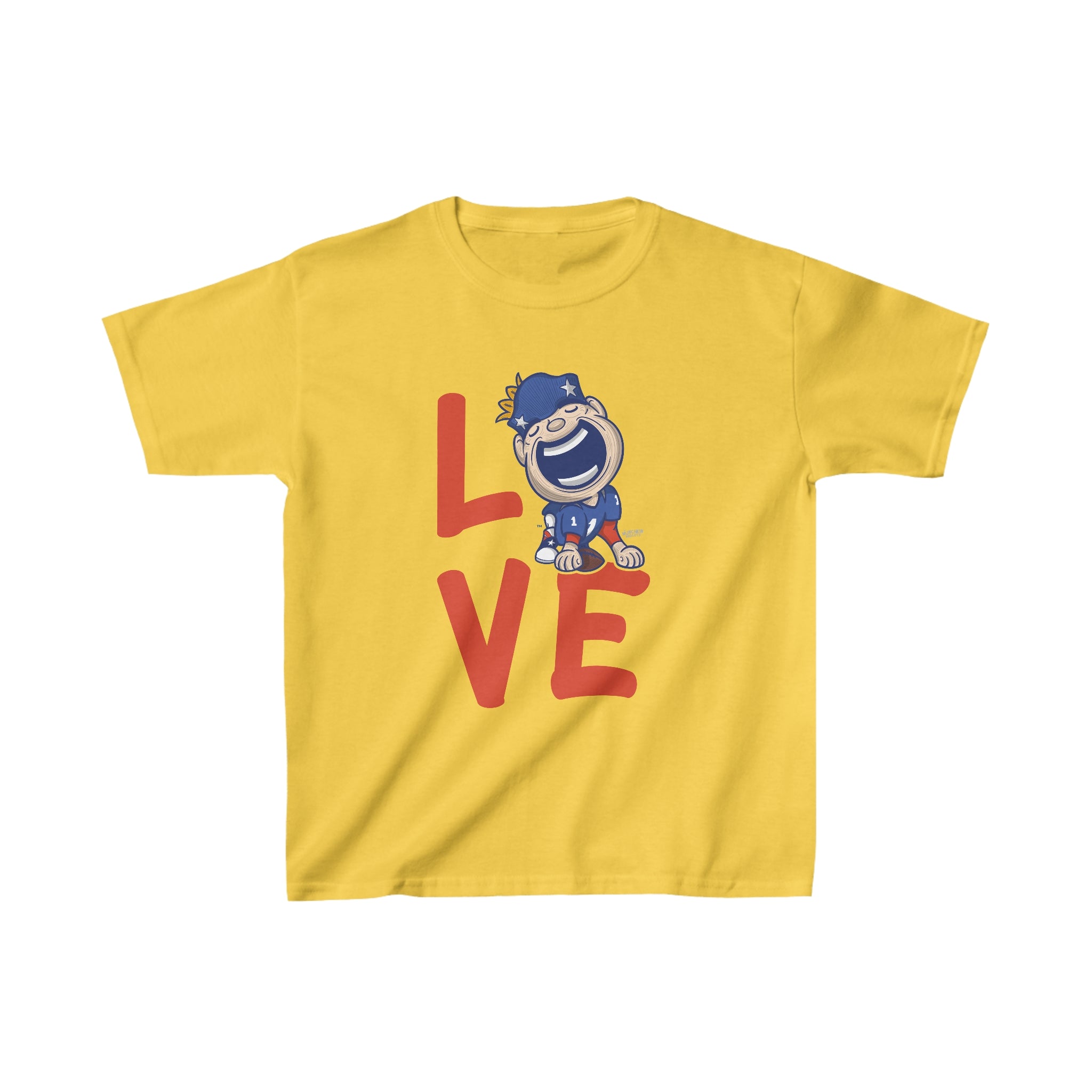 Kids Heavy Cotton™ Tee - LOVE - Lil' Pat NE Football