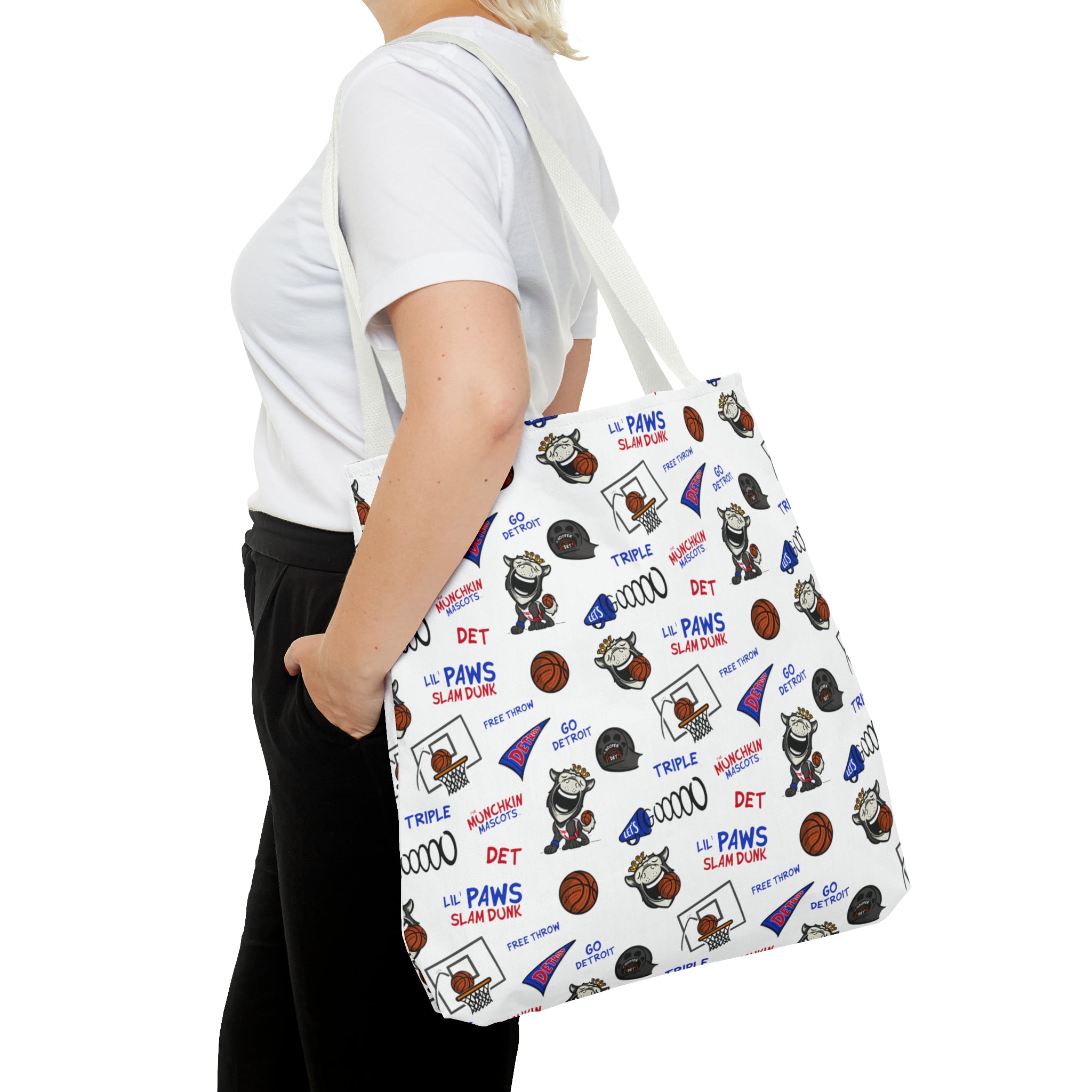 Tote Bag (AOP) - Pattern - Lil' Hooper DET Basketball