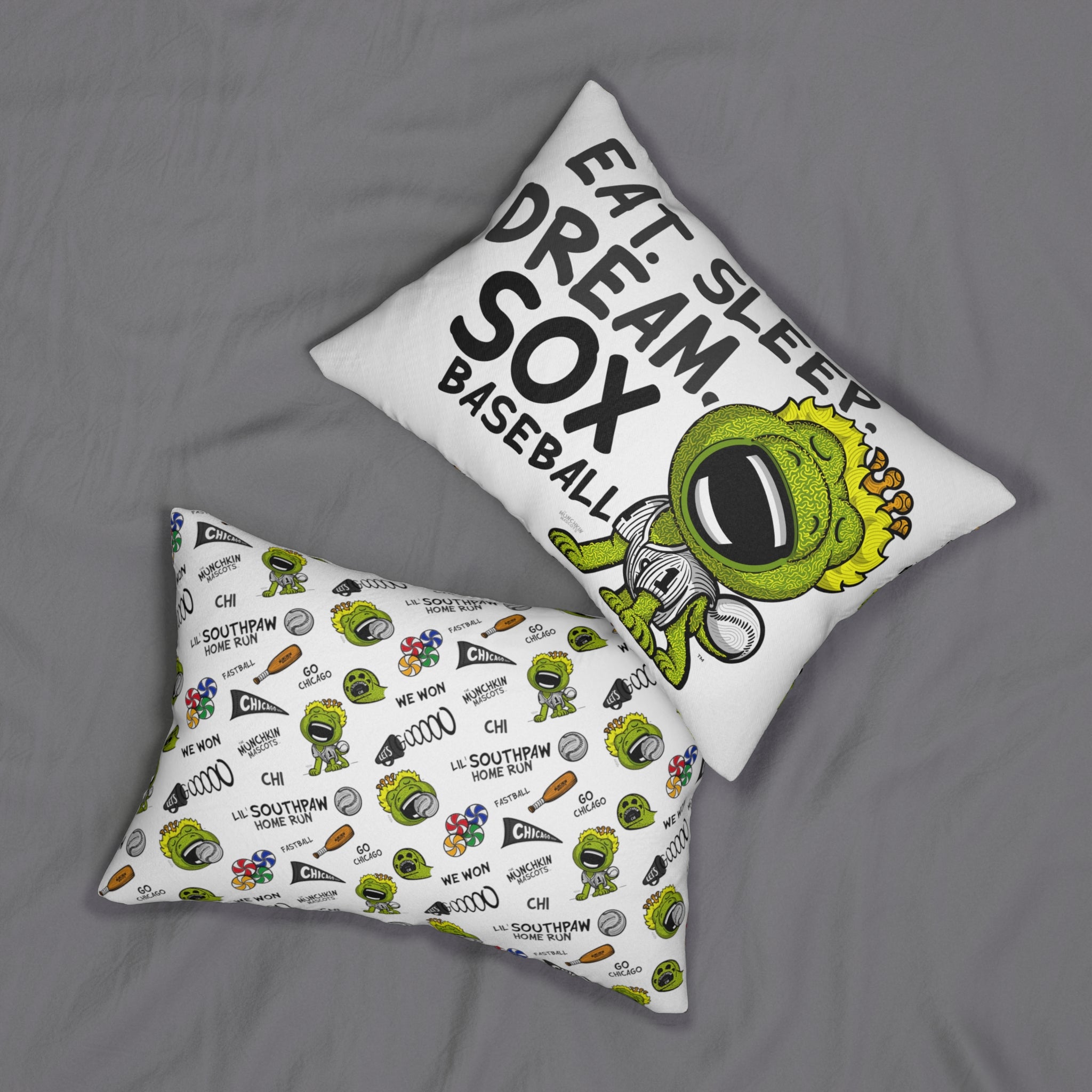 Spun Polyester Lumbar Pillow - Eat Sleep Dream -  Lil' Southpaw CHI Baseball